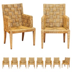 Dazzling Set of 10 Block Island Cane Armchairs by John Hutton for Donghia