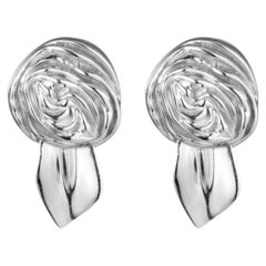 Dazzling Sterling Silver Rosette Statement Stud Earrings by Sterling King