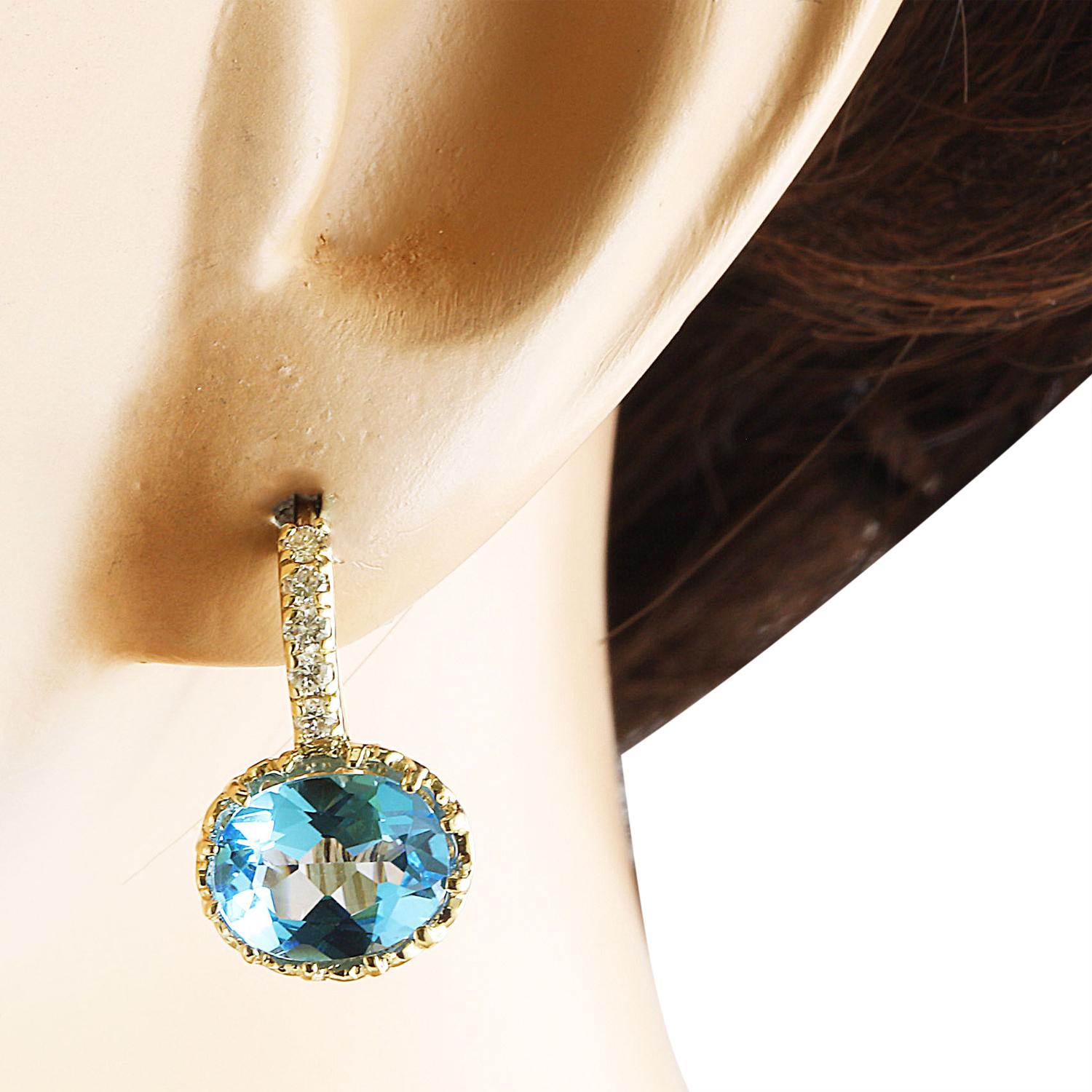 Schillernde Topas-Diamant-Ohrringe: Luxuriöse Eleganz in massivem 14-karätigem Gelbgold (Ovalschliff) im Angebot