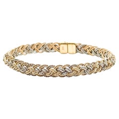 Dazzling Woven Bracelet in 14k Tri-Color Gold