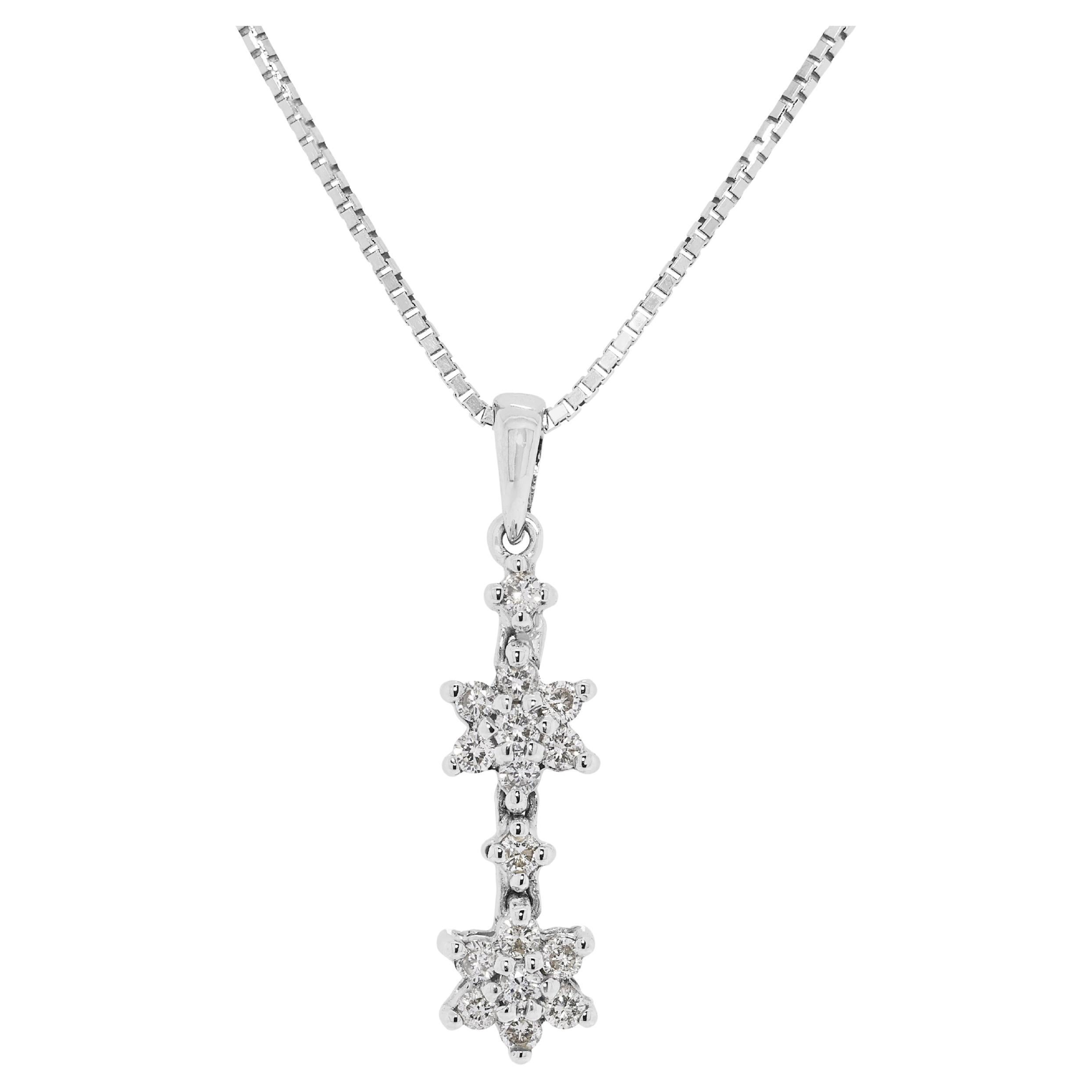 Dazzling0.24ct Natural Diamonds Necklace in 18K White Gold