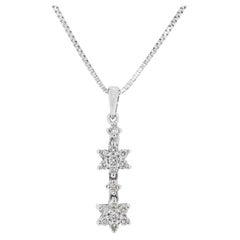 Dazzling0.24ct Natural Diamonds Necklace in 18K White Gold