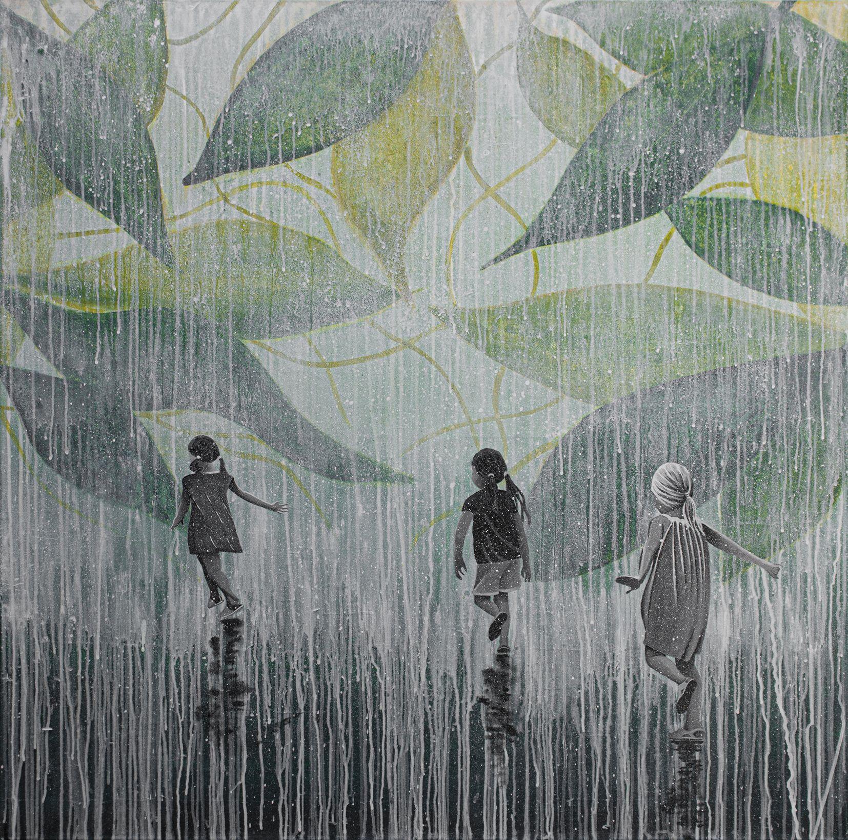 A HARD RAIN'S A GONNA FALL, Mixed Media on Canvas - Mixed Media Art by db Waterman