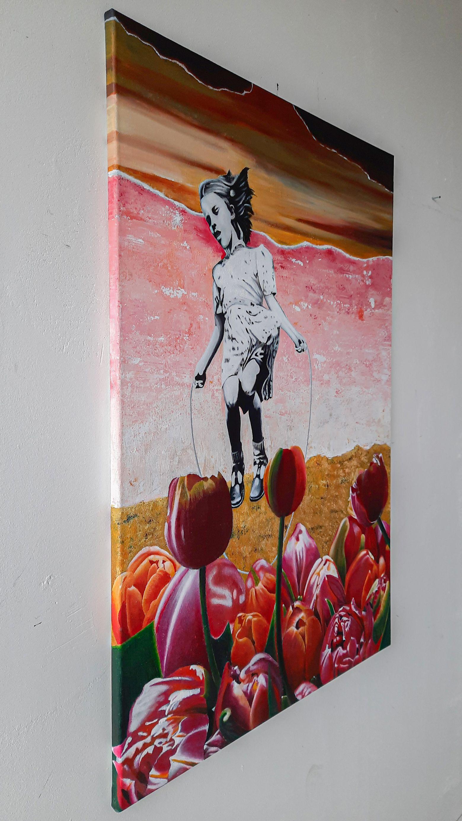 DOUBLE DUTCH, Mixed Media on Canvas - Pop Art Mixed Media Art by db Waterman