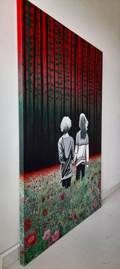 ENFRENTARLO JUNTOS, Técnica mixta sobre lienzo