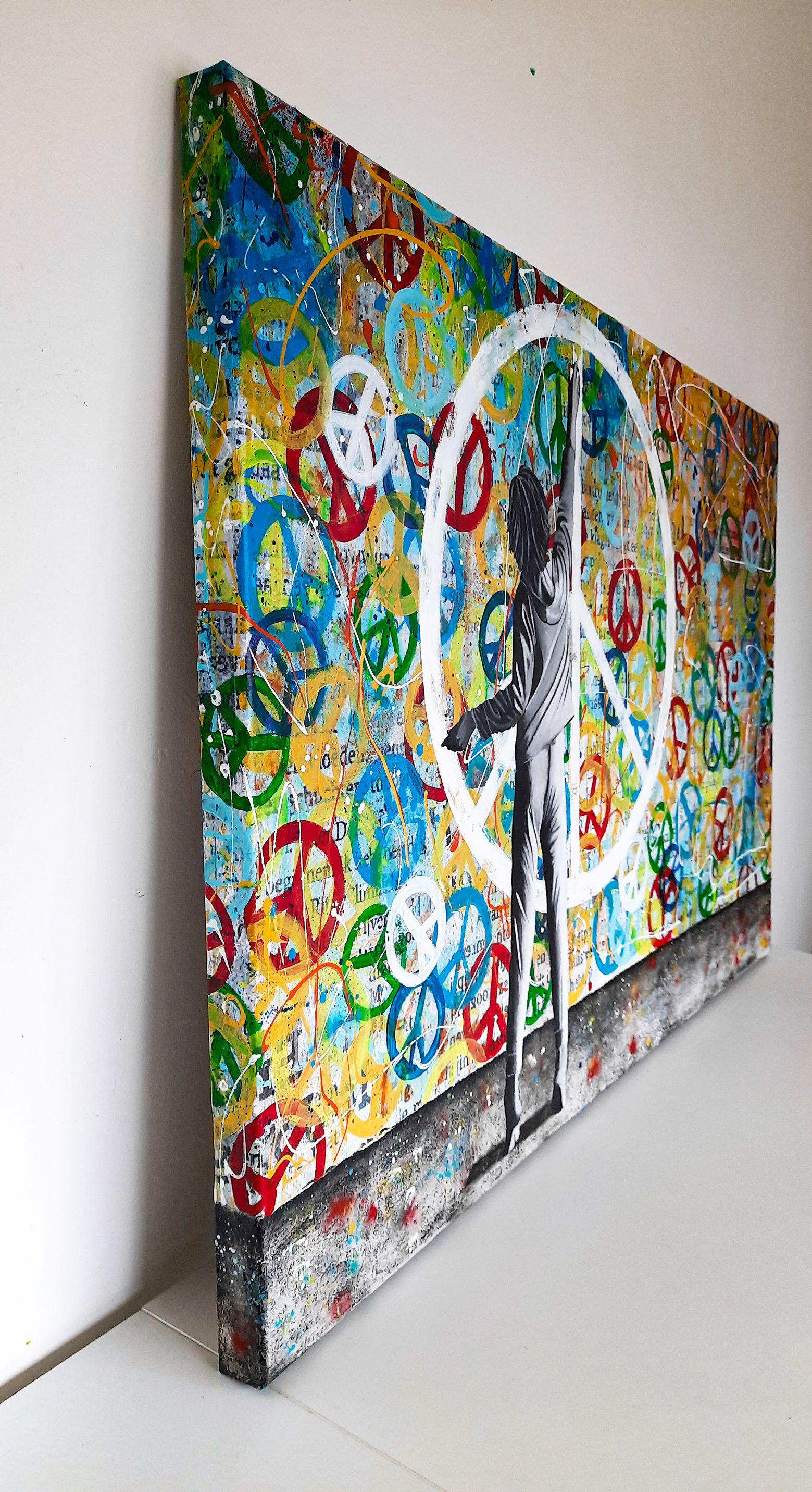PEACE, Mixed Media on Canvas - Street Art Mixed Media Art by db Waterman