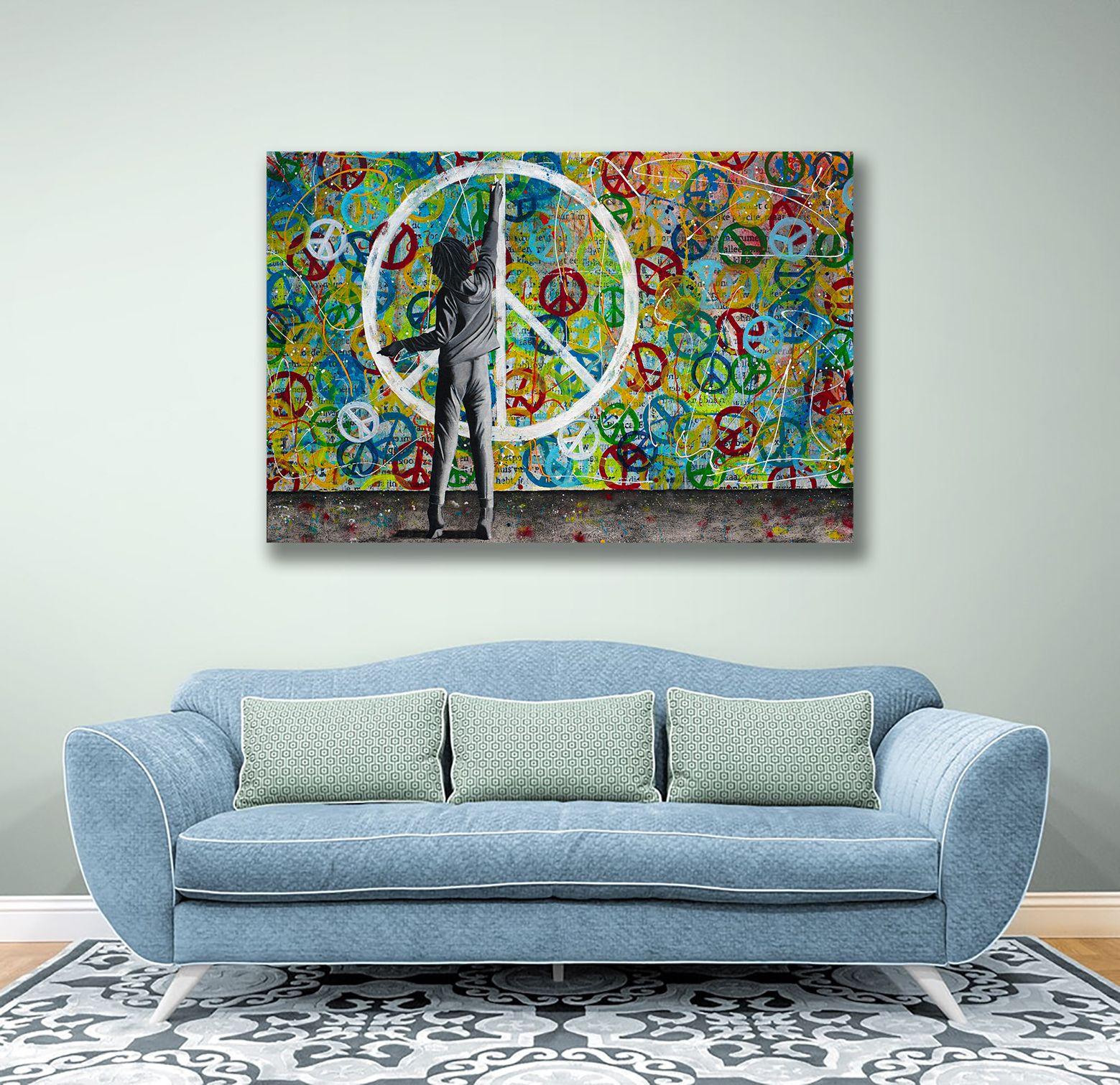 PEACE, Mixed Media on Canvas For Sale 1