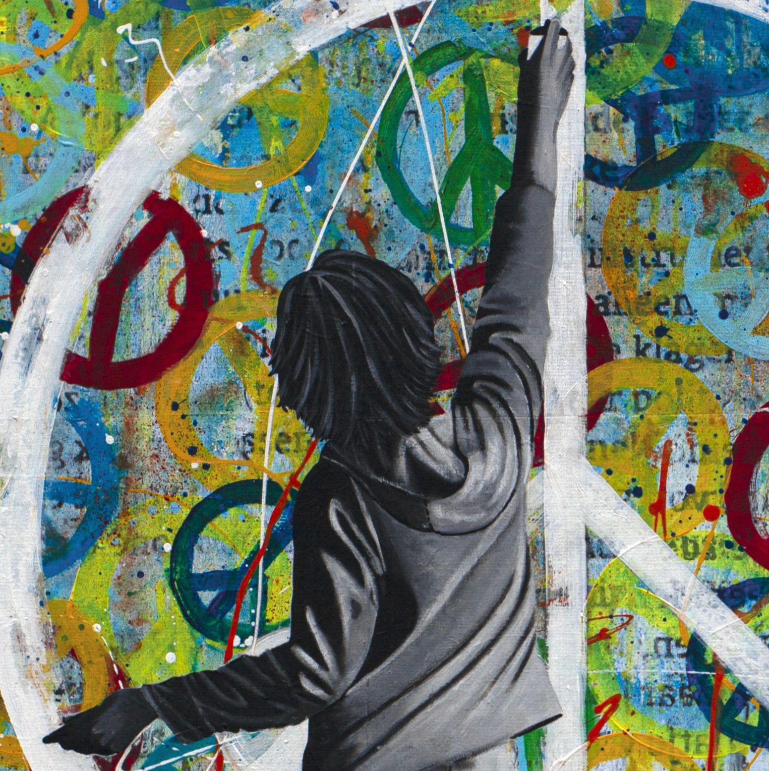 PEACE, Mixed Media on Canvas For Sale 2