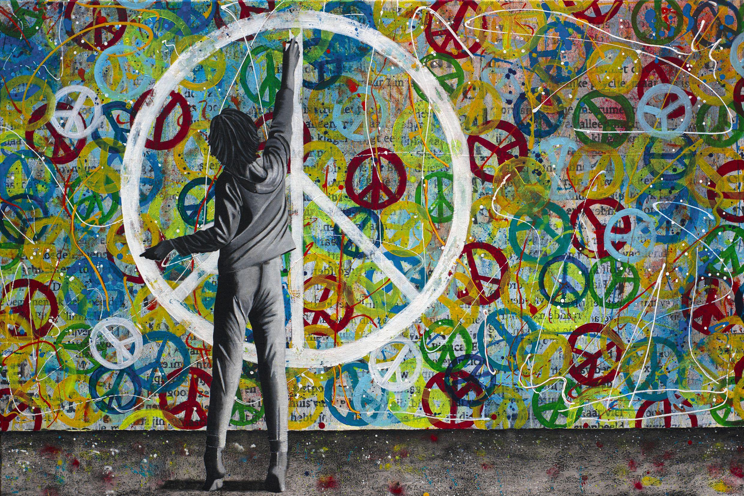PEACE, Mixed Media on Canvas - Mixed Media Art by db Waterman