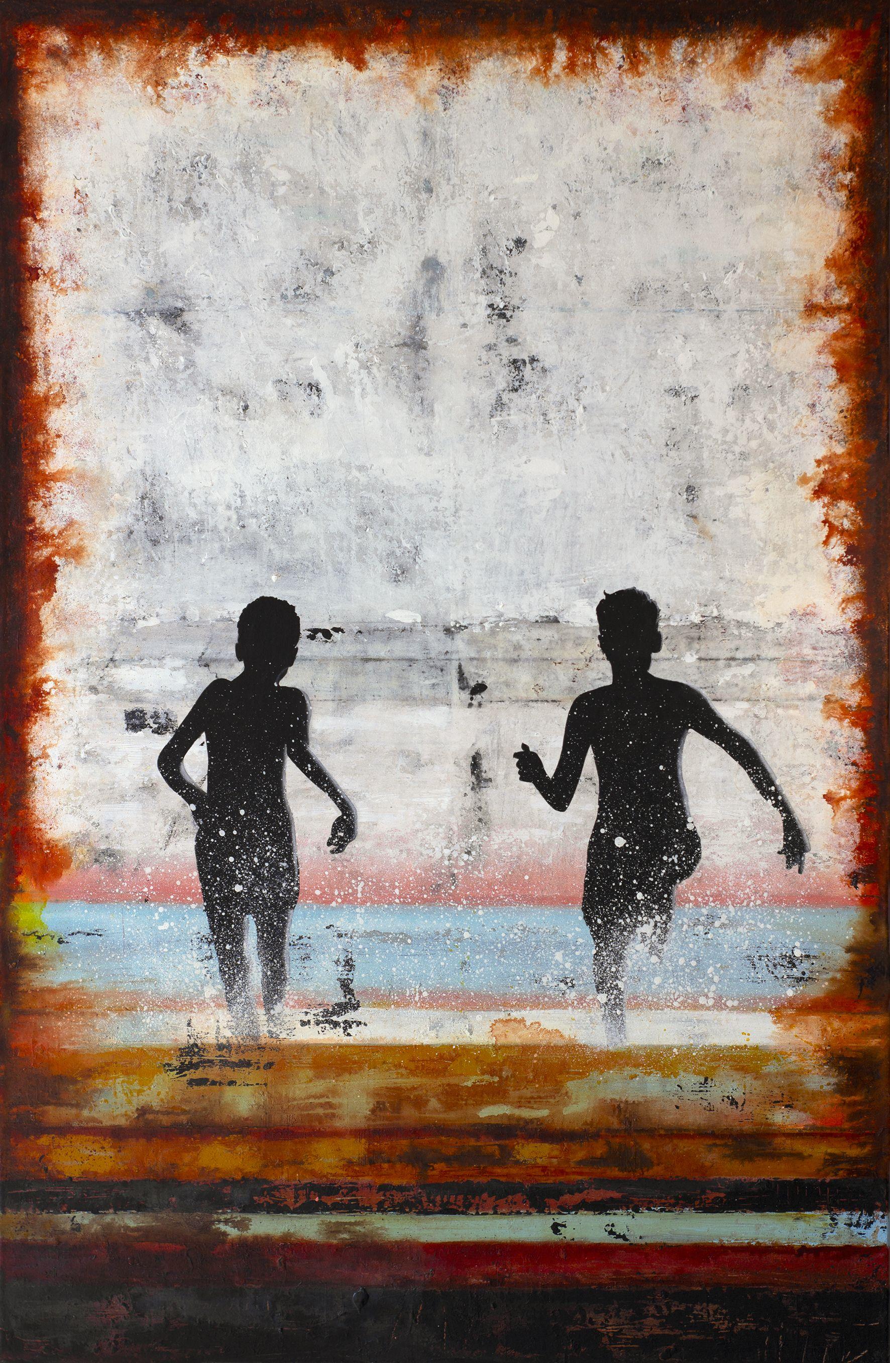 PINK HORIZON, Mixed Media on Canvas