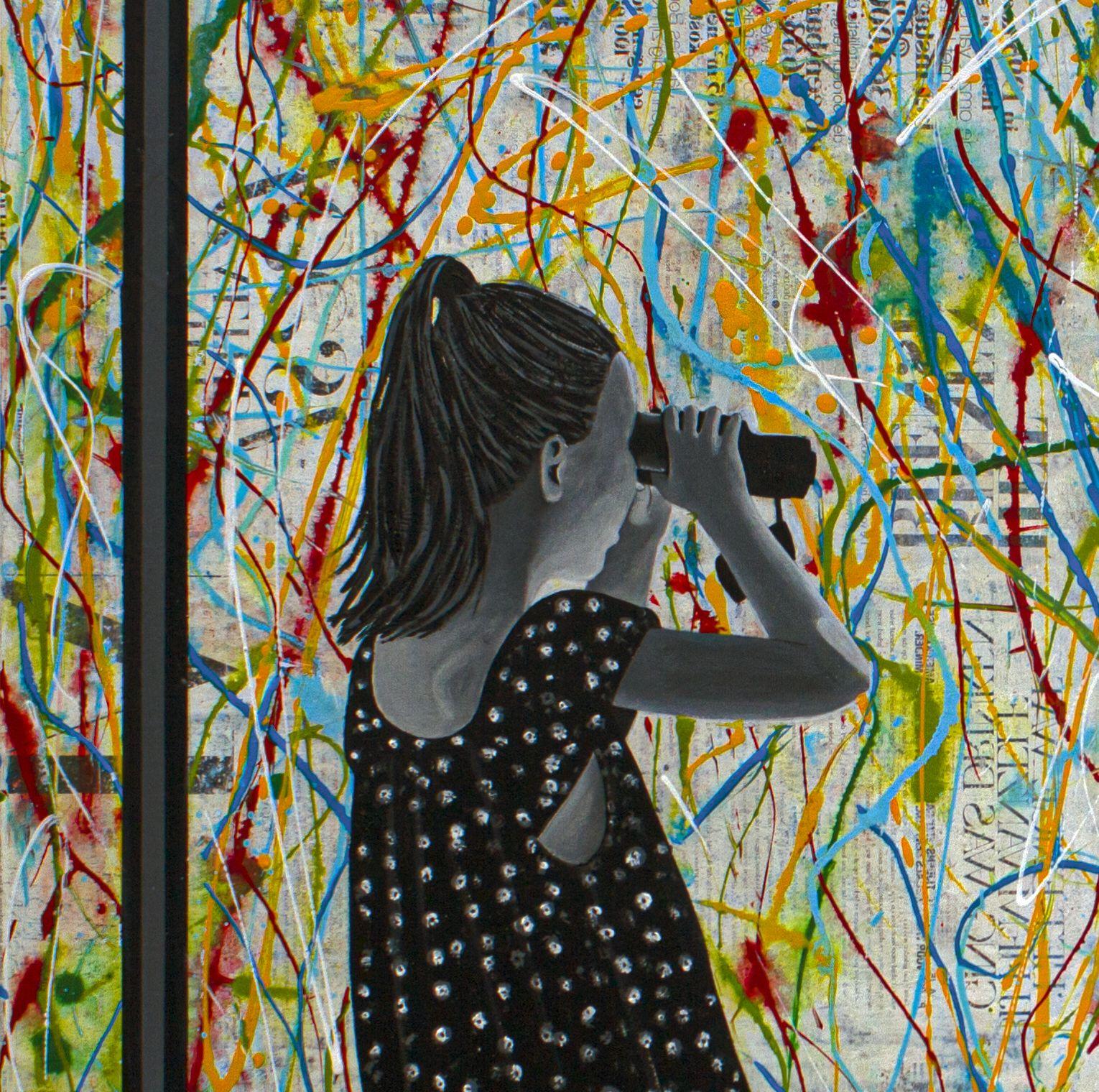 ROOM WITH A VIEW, Mixed Media on Canvas - Street Art Mixed Media Art by db Waterman