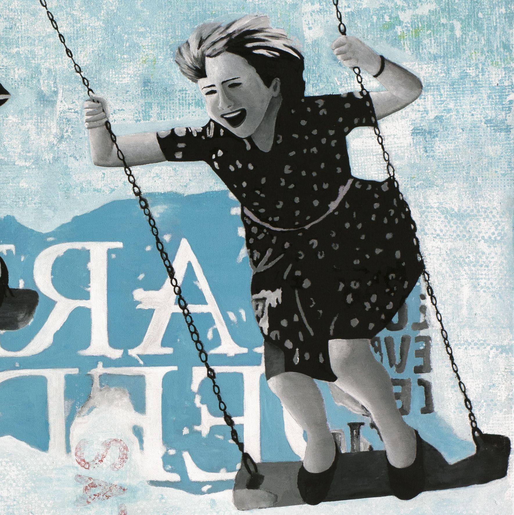 SATURDAY SWING II, Mixed Media on Canvas - Street Art Mixed Media Art by db Waterman