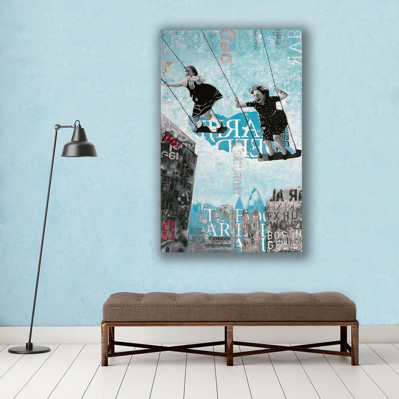 SATURDAY SWING II, Mixed Media on Canvas For Sale 2