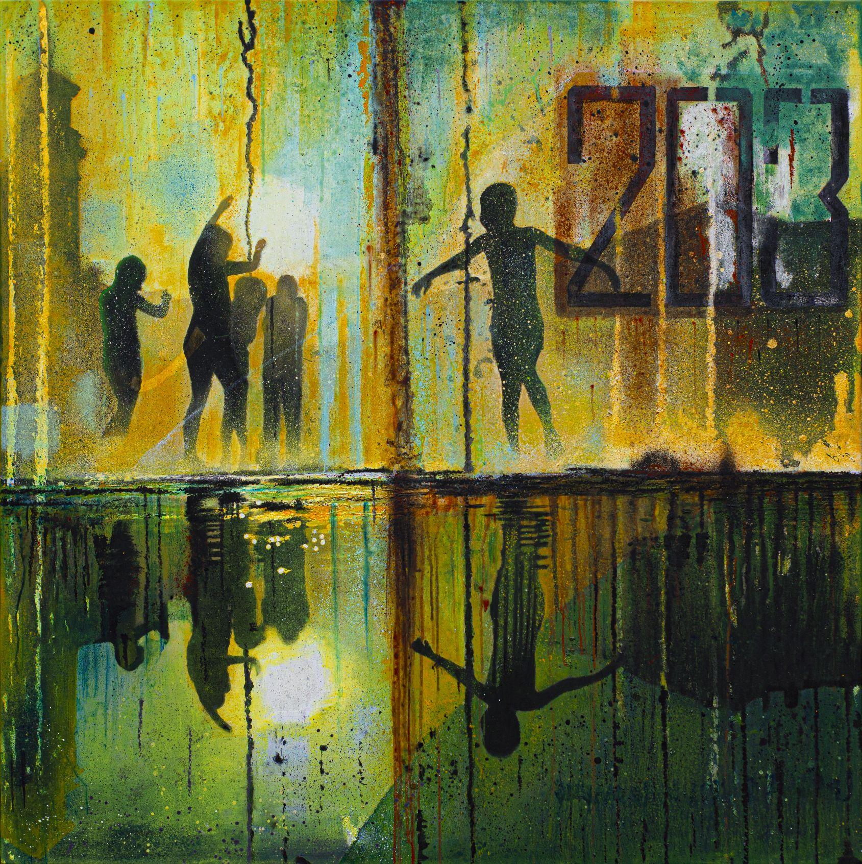 SWELTERING SUN, Mixed Media on Canvas - Mixed Media Art by db Waterman