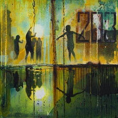 SWELTERING SUN, Mixed Media auf Leinwand