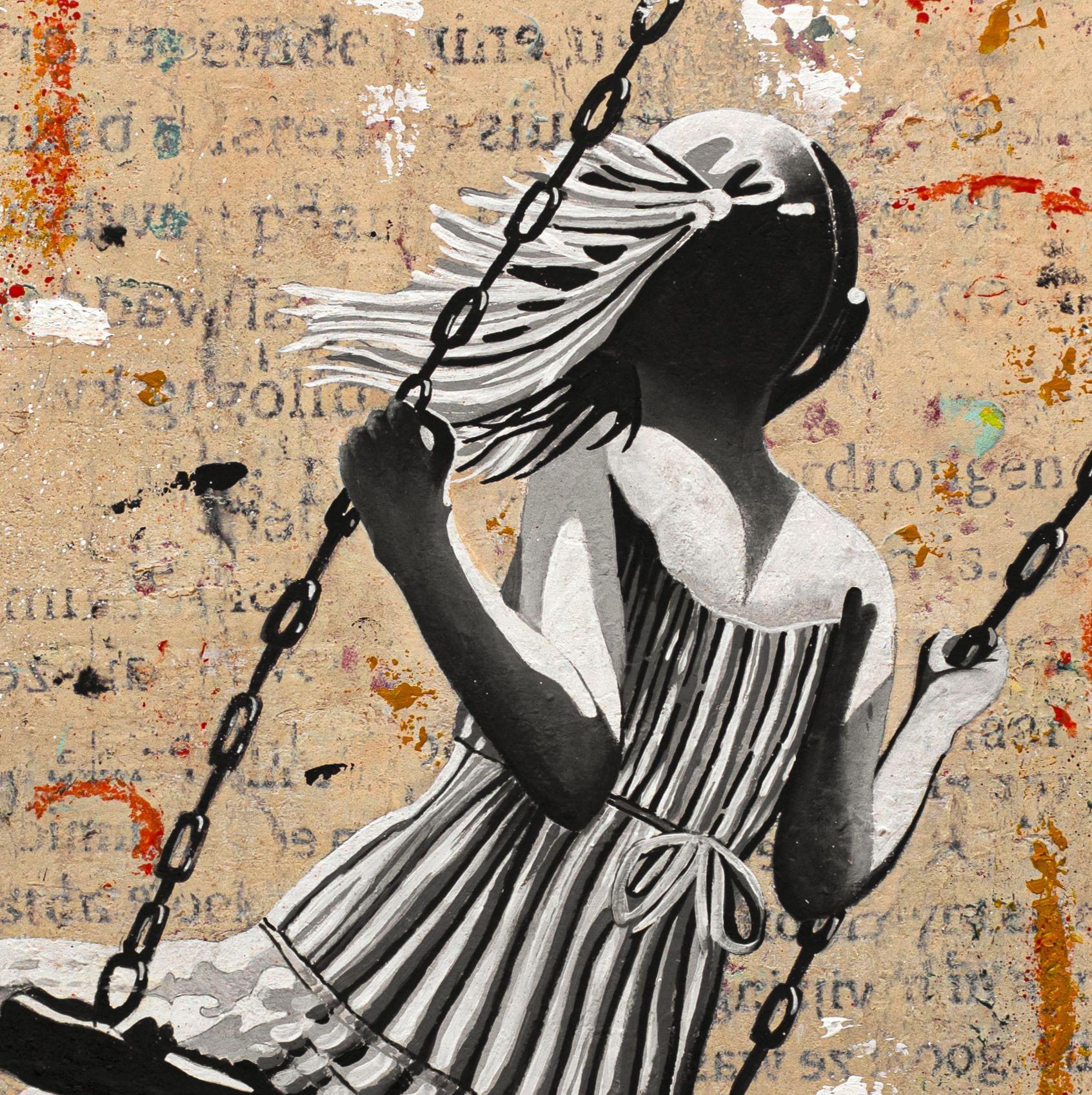 SWING OF DREAMS, Mixed Media on Canvas For Sale 1