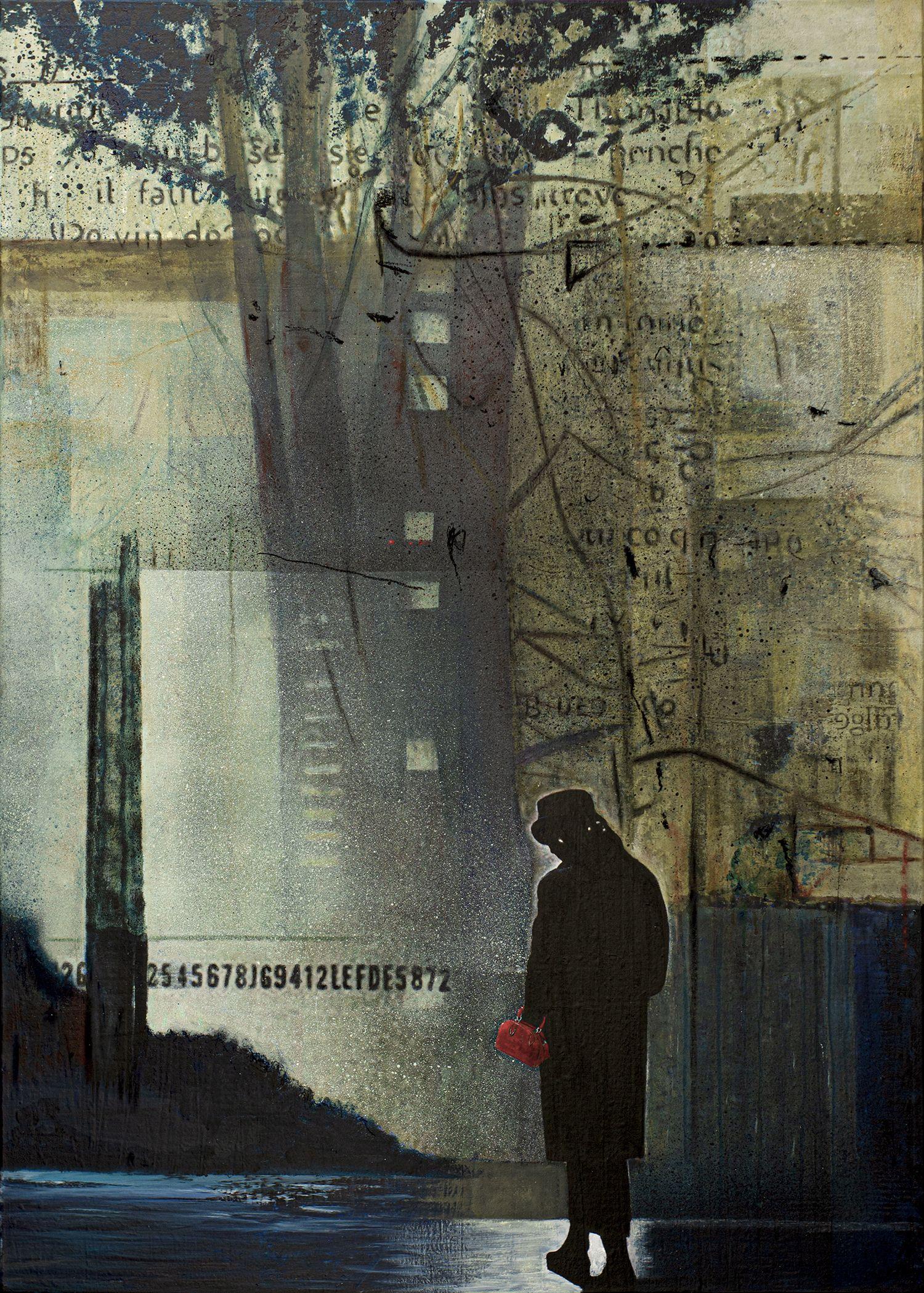 THE NIGHT IS OURS, Gemischte Medien auf Leinwand – Mixed Media Art von db Waterman