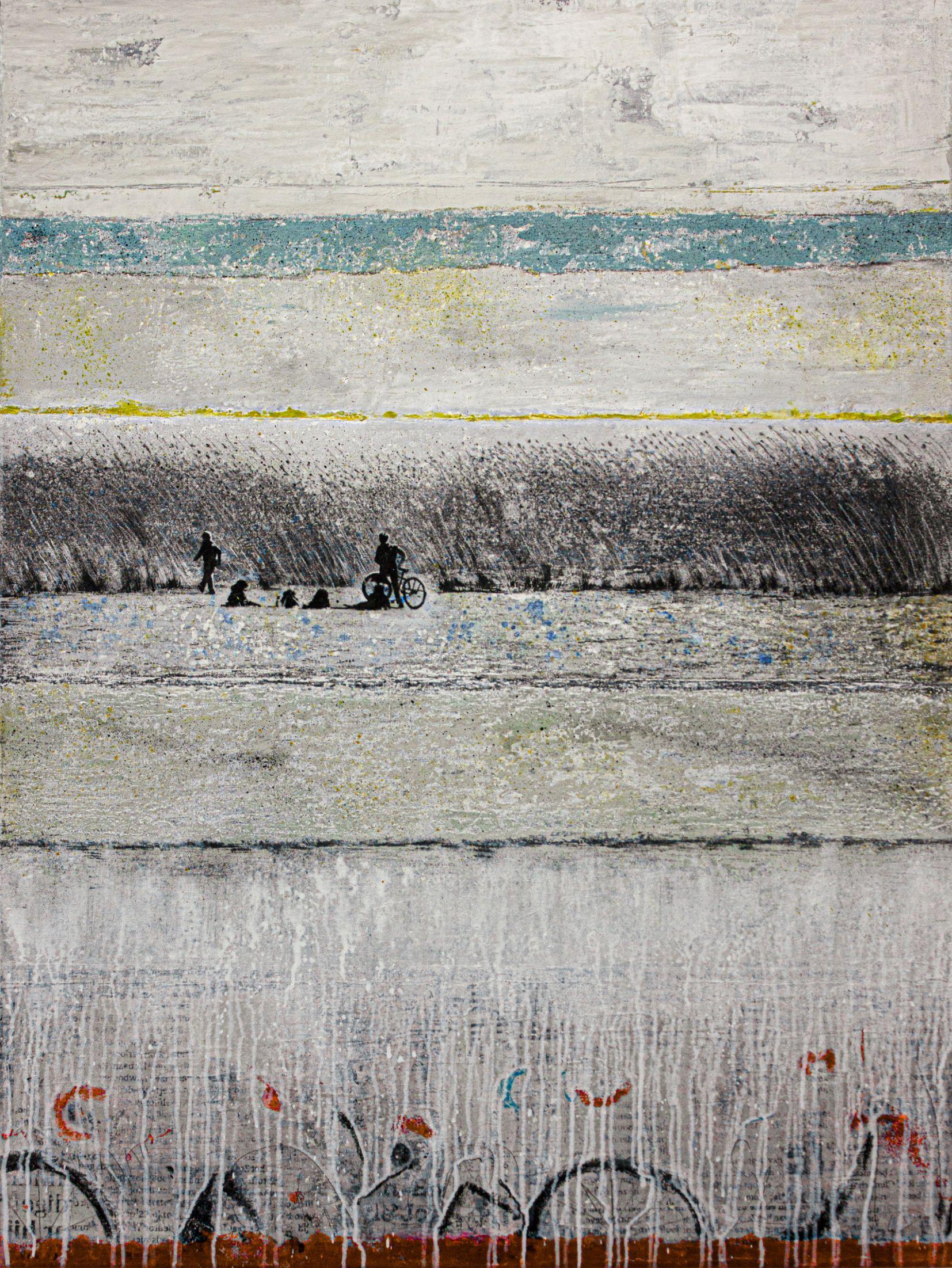 WOUNDED GRASS, techniques mixtes sur toile - Mixed Media Art de db Waterman
