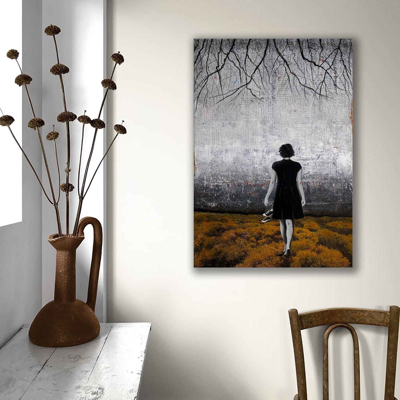 CAMINANDO A PIE DE BARCO, Pintura, Acrílico sobre lienzo - Painting Surrealista de db Waterman