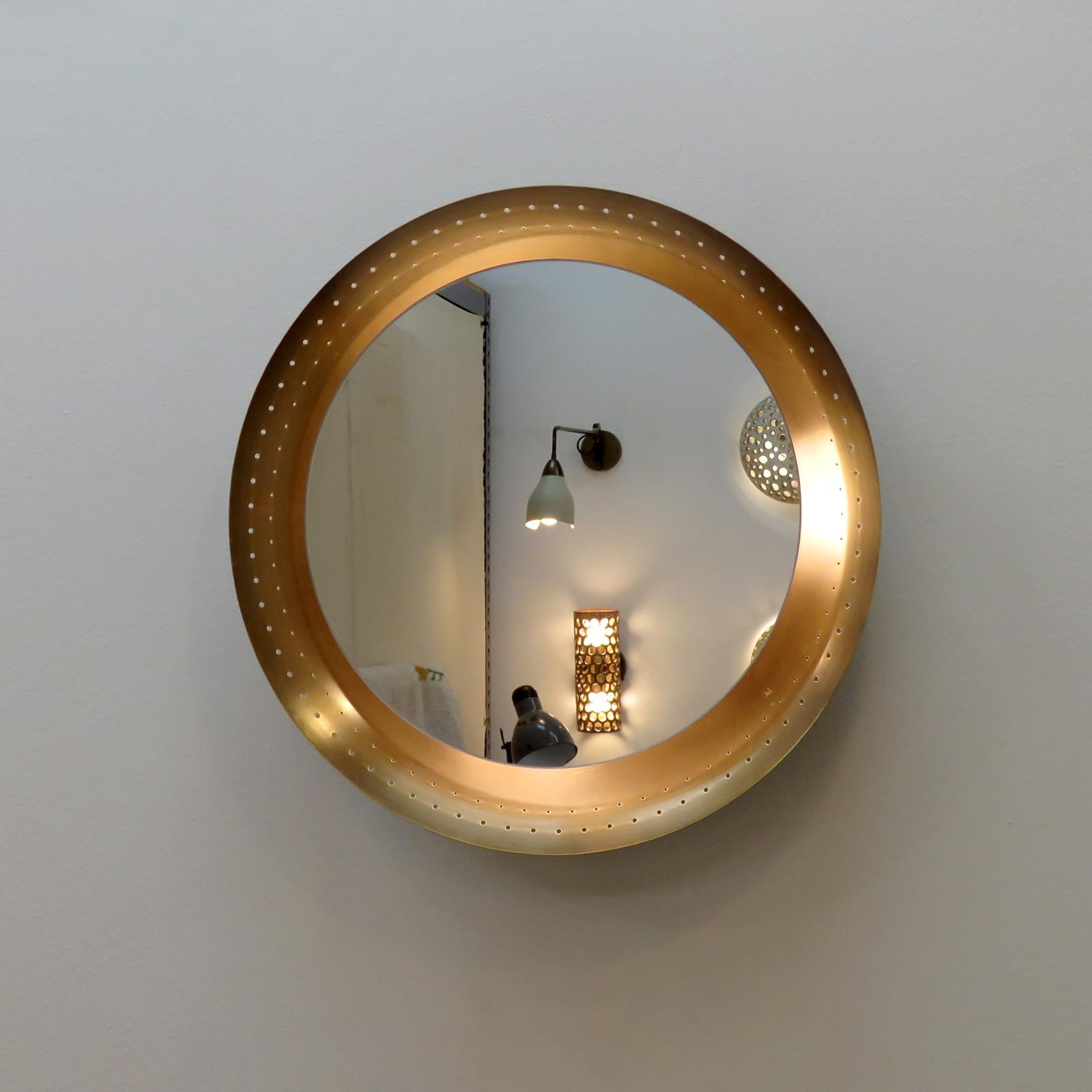 Brass DC-18 Lighted Mirror by Gallery L7 For Sale