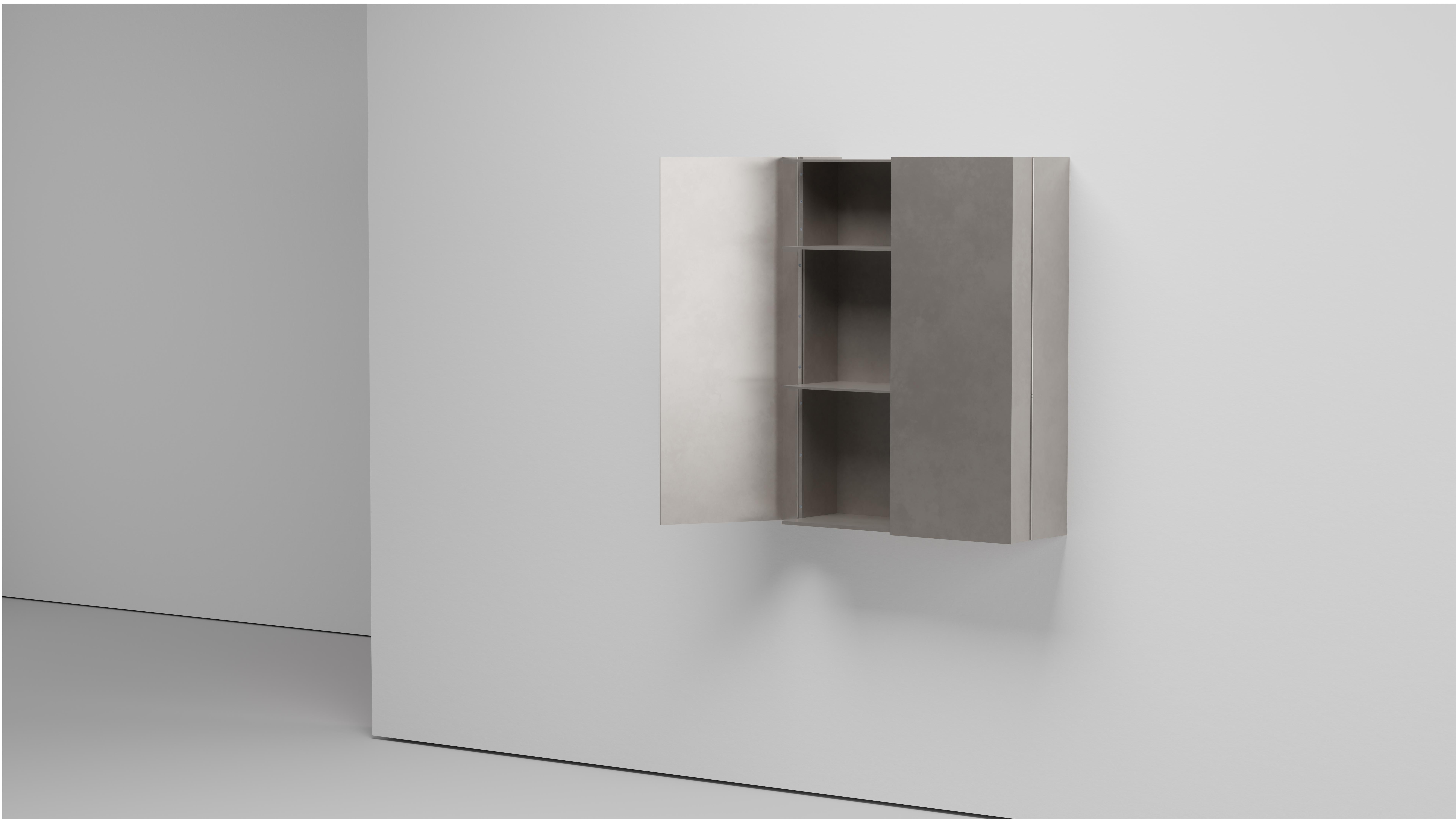 DC Bar Cabinet Shelf in Waxed Aluminum Plate by Jonathan Nesci For Sale 1