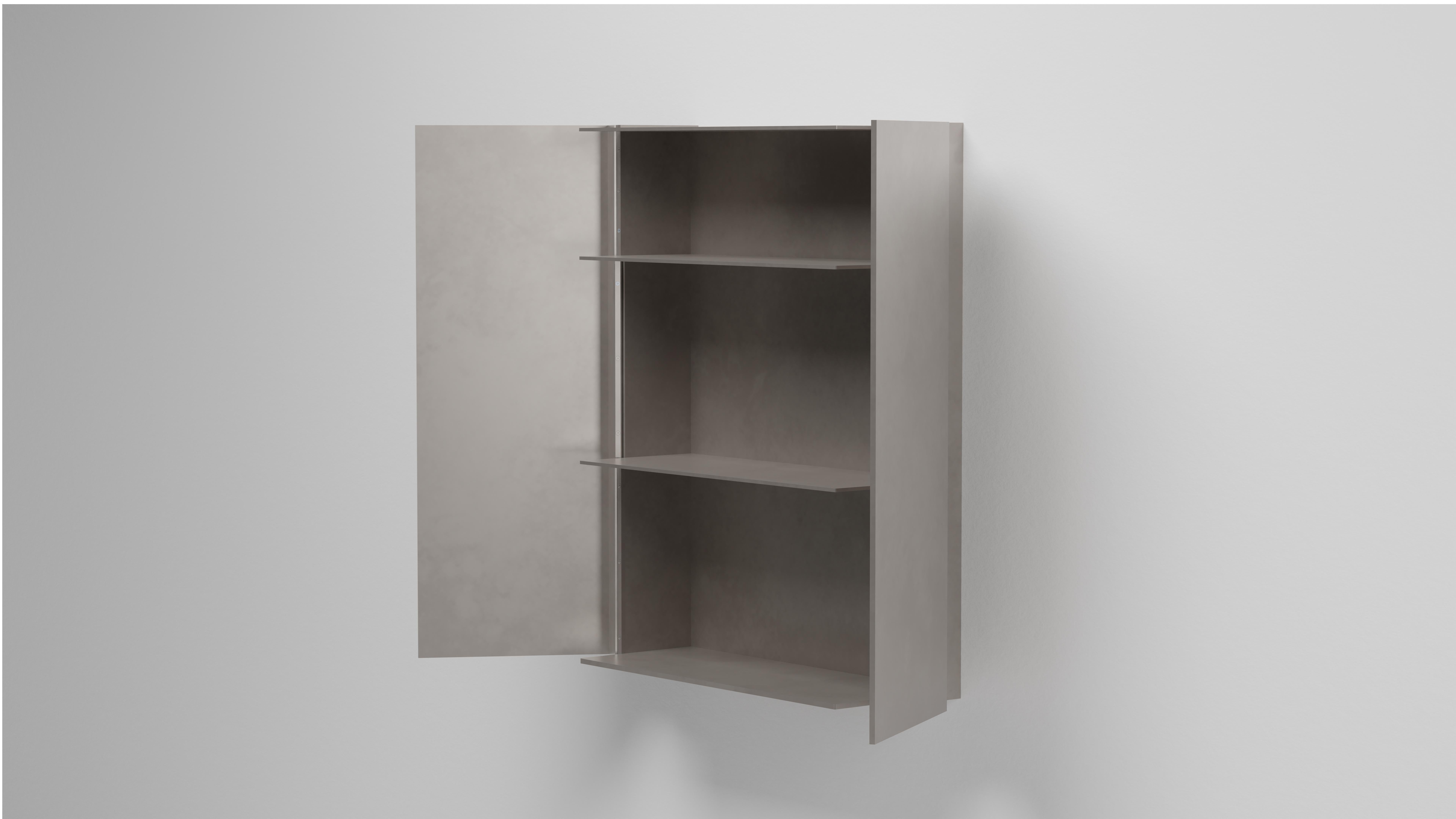 DC Bar Cabinet Shelf in Waxed Aluminum Plate by Jonathan Nesci For Sale 2