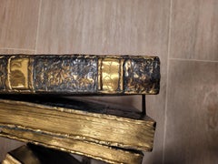 D.Chasain French Bronze books sculpture Coffetable auxiliar table sculpture sign