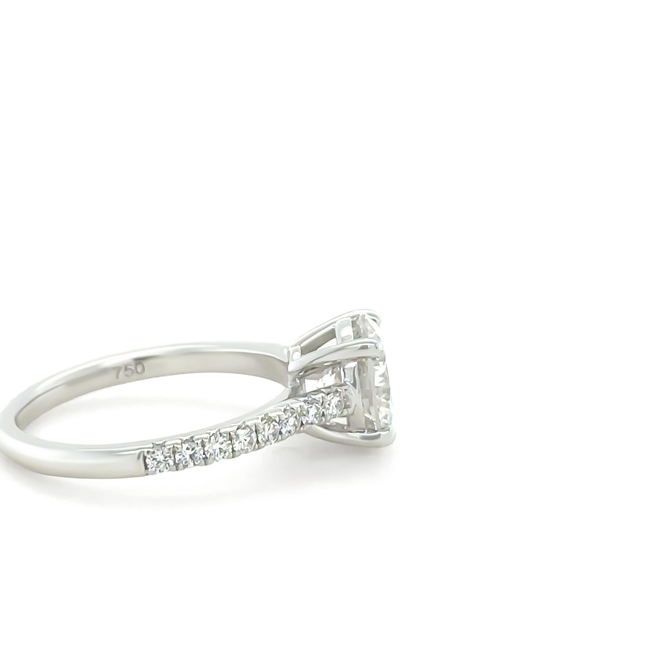 DCLA Anillo de compromiso de diamantes en oro blanco de 18 ct 1,57 ct Corte brillante en venta