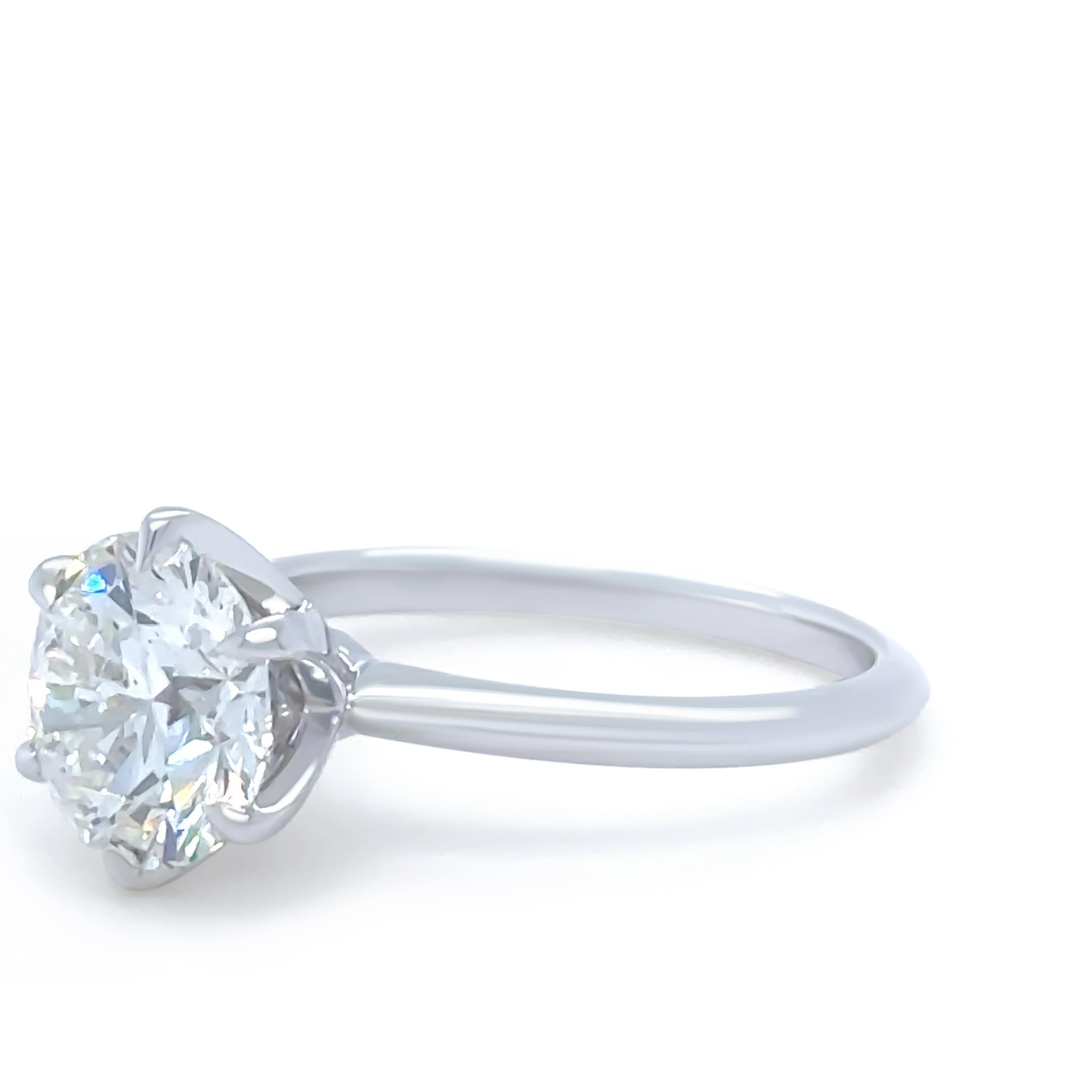 DCLA Anillo de compromiso de diamantes en oro blanco de 18 ct 2,11 ct 3,18 g Corte redondo en venta