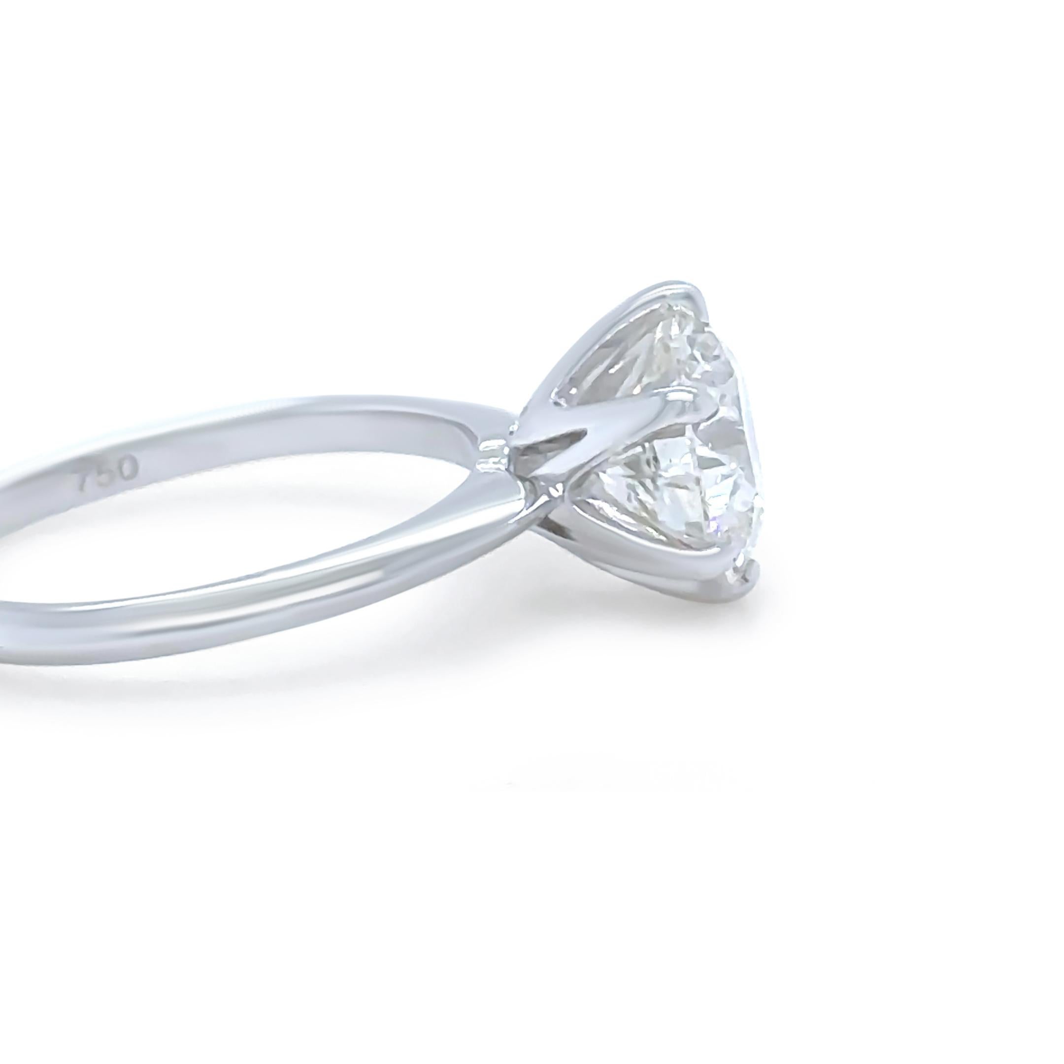 DCLA Anillo de compromiso de diamantes en oro blanco de 18 ct 2,11 ct 3,18 g en venta 2
