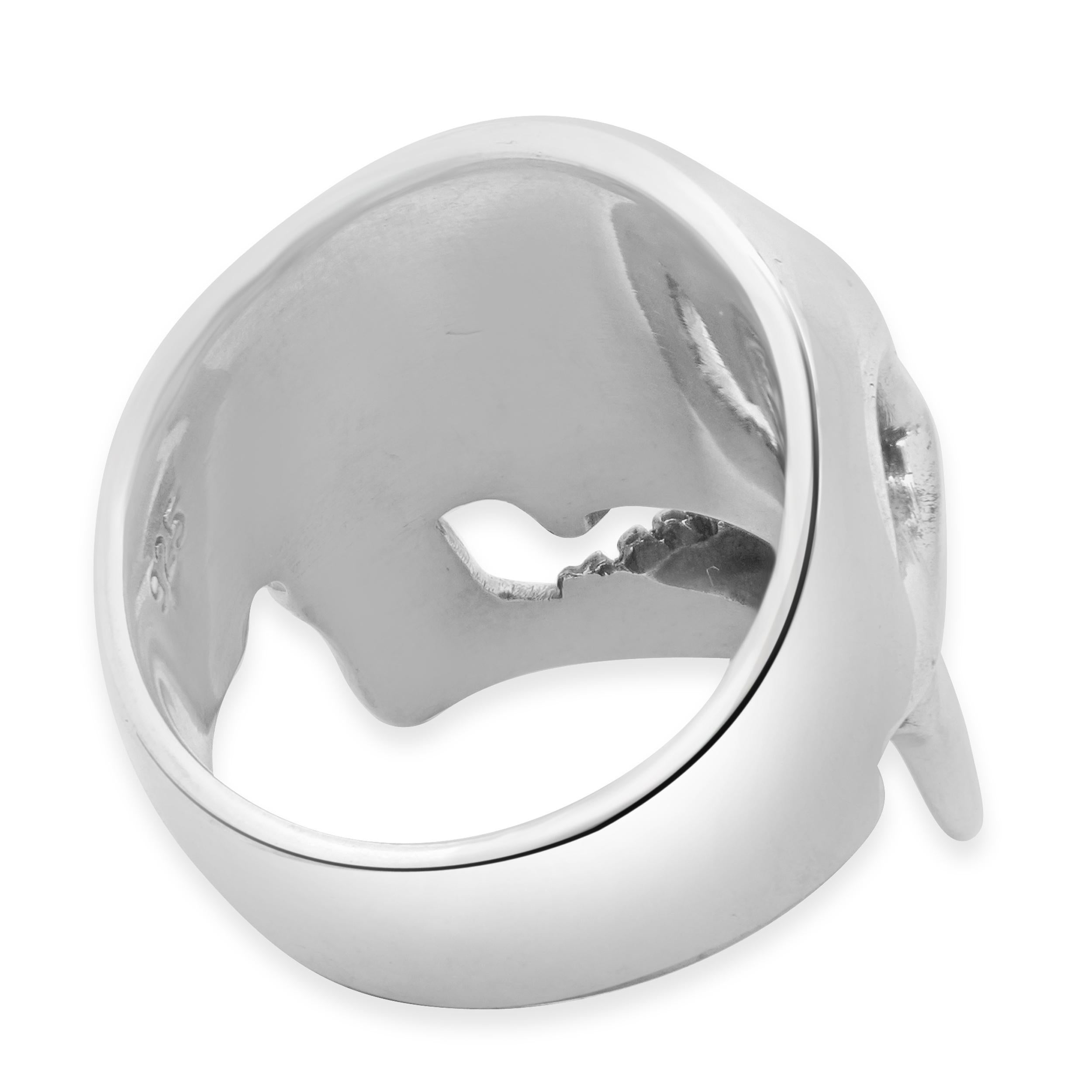 DCS Sterling Silber klobiger Totenkopf Ring für Damen oder Herren im Angebot