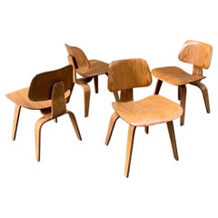 Dcw Dining Chairs Ash by Charles & Ray Eames for Evans / Herman Miller, 1940s