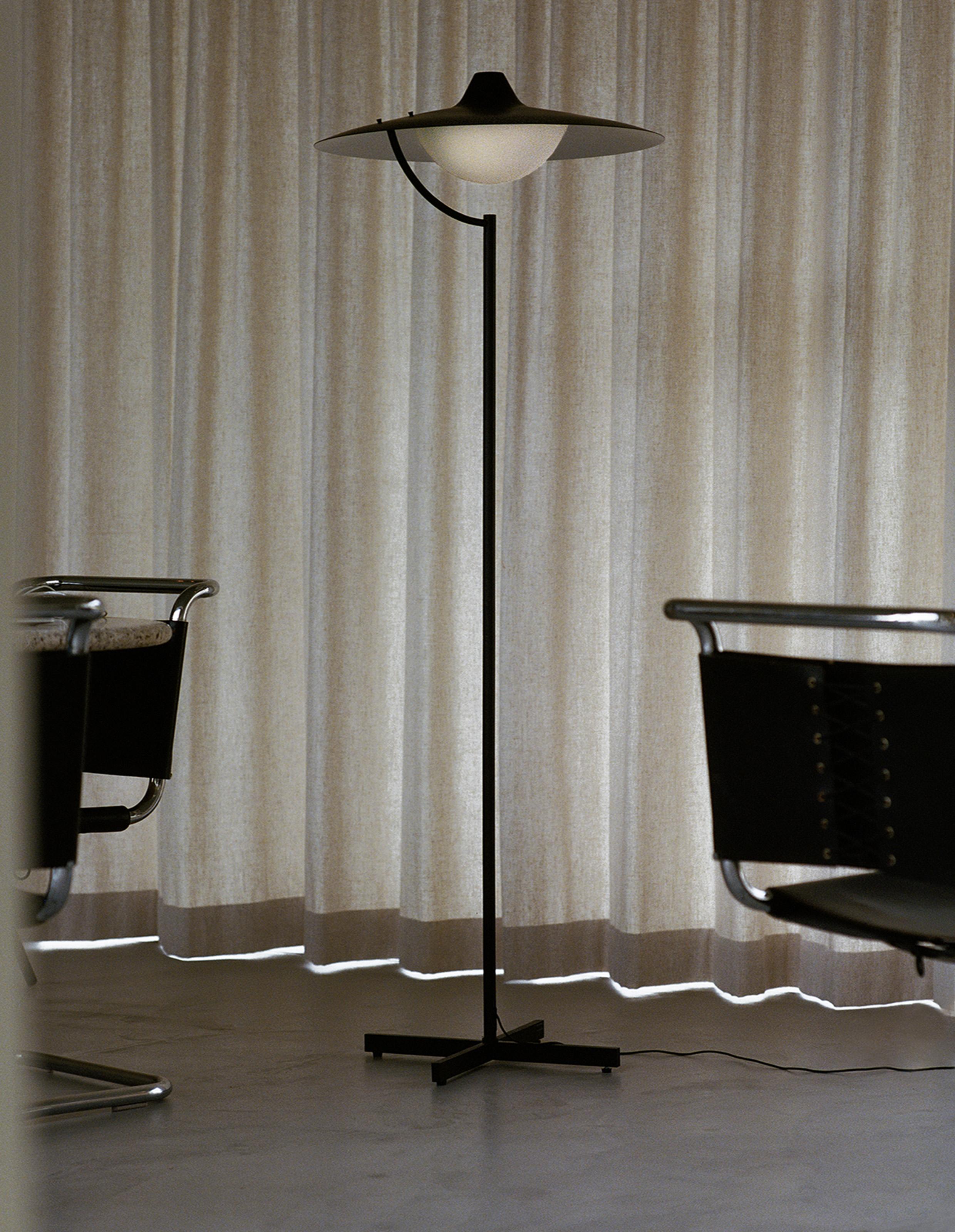 DCW Editions Biny Floor Lamp in Black Steel by Jacques Biny In New Condition For Sale In Brooklyn, NY
