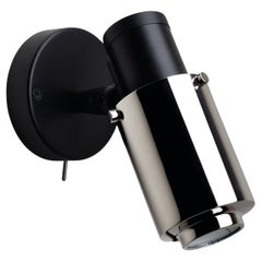 DCW Editions Biny Spot LED Lámpara de Pared de Acero y Aluminio Negro-Níquel sin Varilla