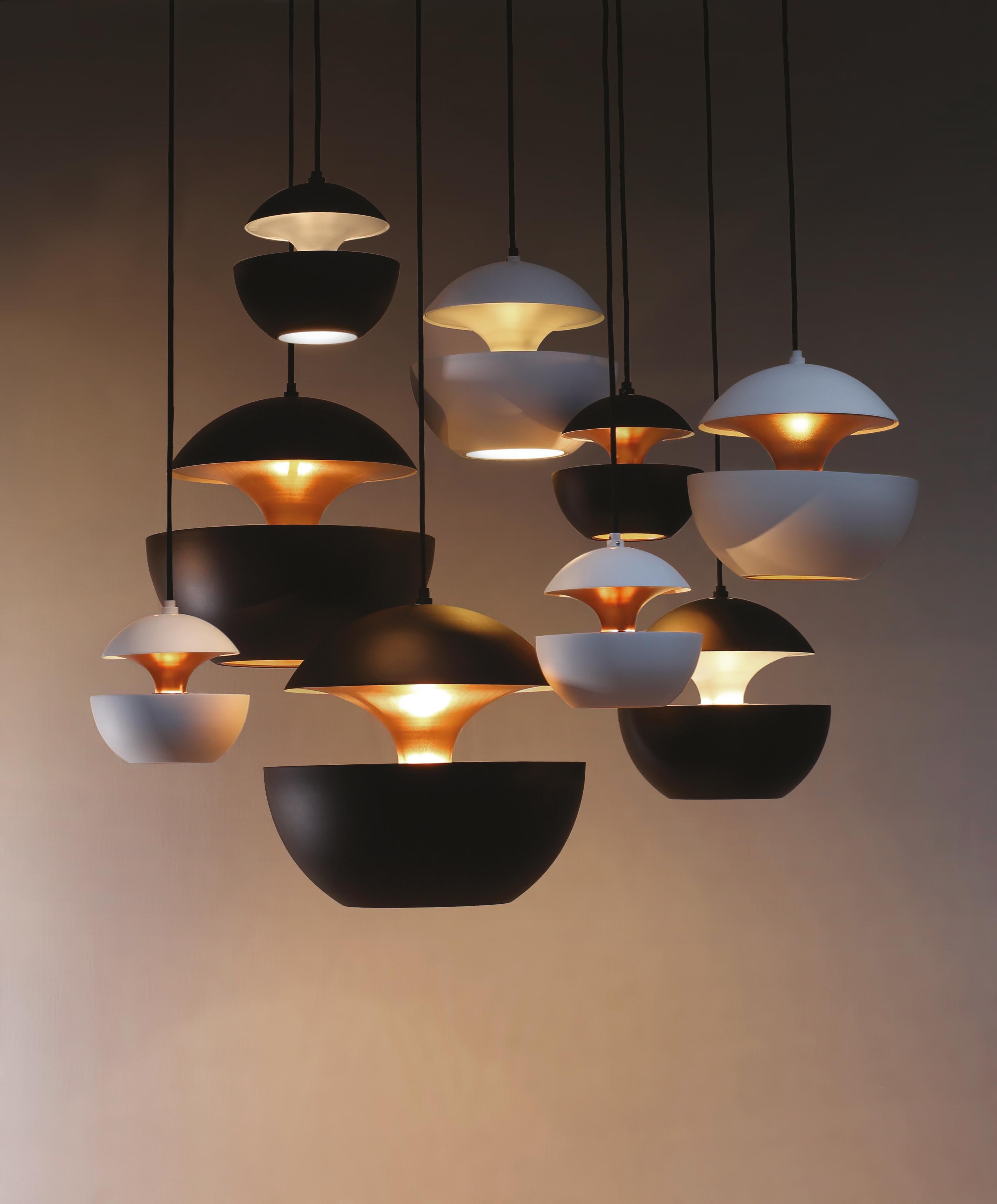 Contemporary DCW Editions Here Comes the Sun 350 Pendant Lamp in Black Pink Copper Aluminium