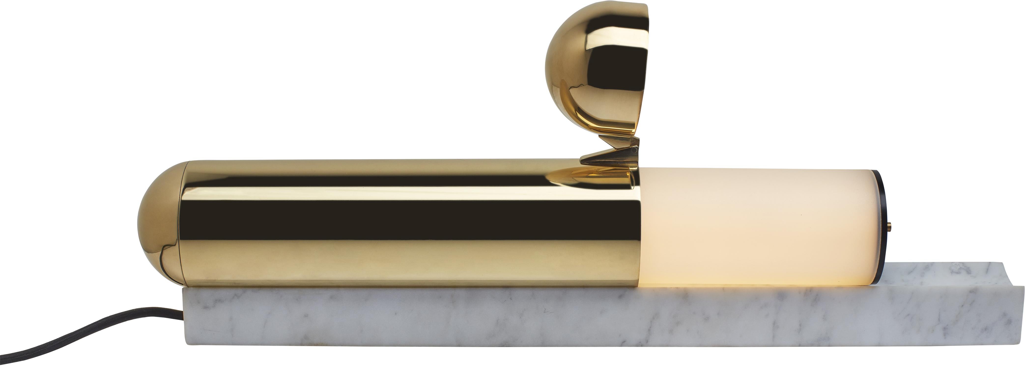 DCW Editions ISP Table Lamp in Brass with White Marble by Ilia Sergeevich Potemine
 
 What is it ? A mystery ? An object from outer space ? From what period of history did it emerge? Which era ? Who could have invented such an object ? These are the