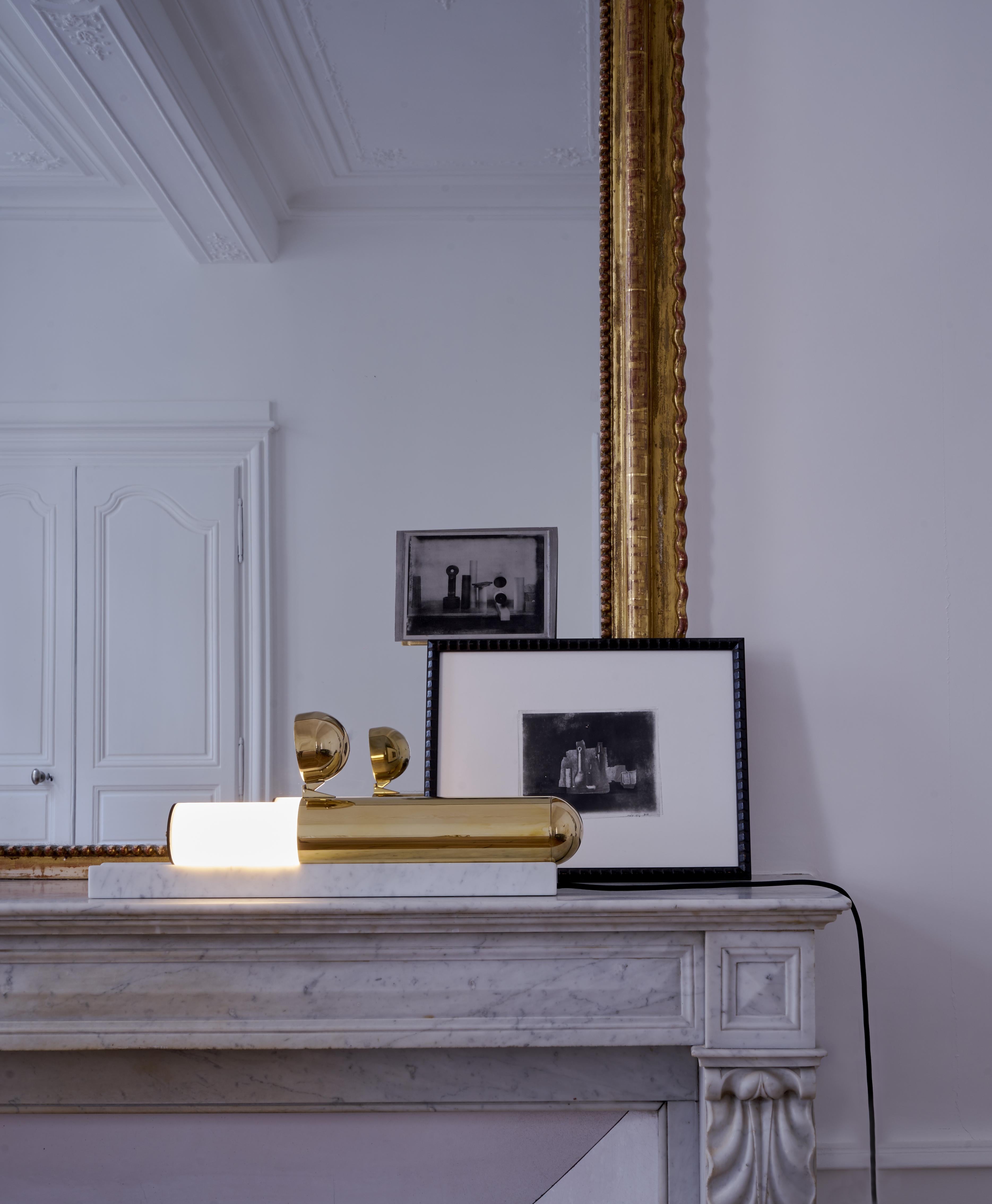 DCW Editions ISP Table Lamp in Brass w/White Marble by Ilia Sergeevich Potemine For Sale 1