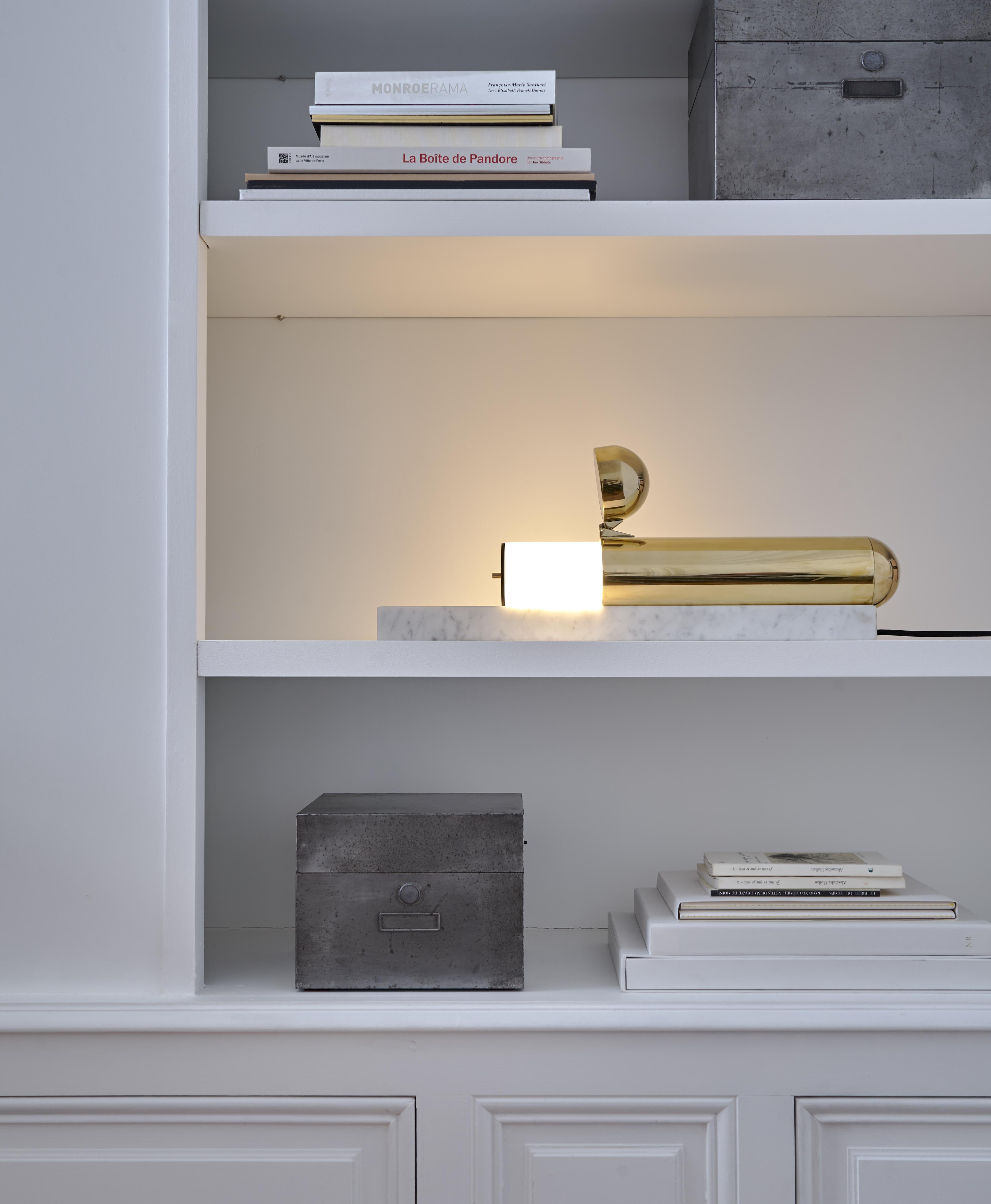 DCW Editions ISP Table Lamp in Brass w/White Marble by Ilia Sergeevich Potemine For Sale 2