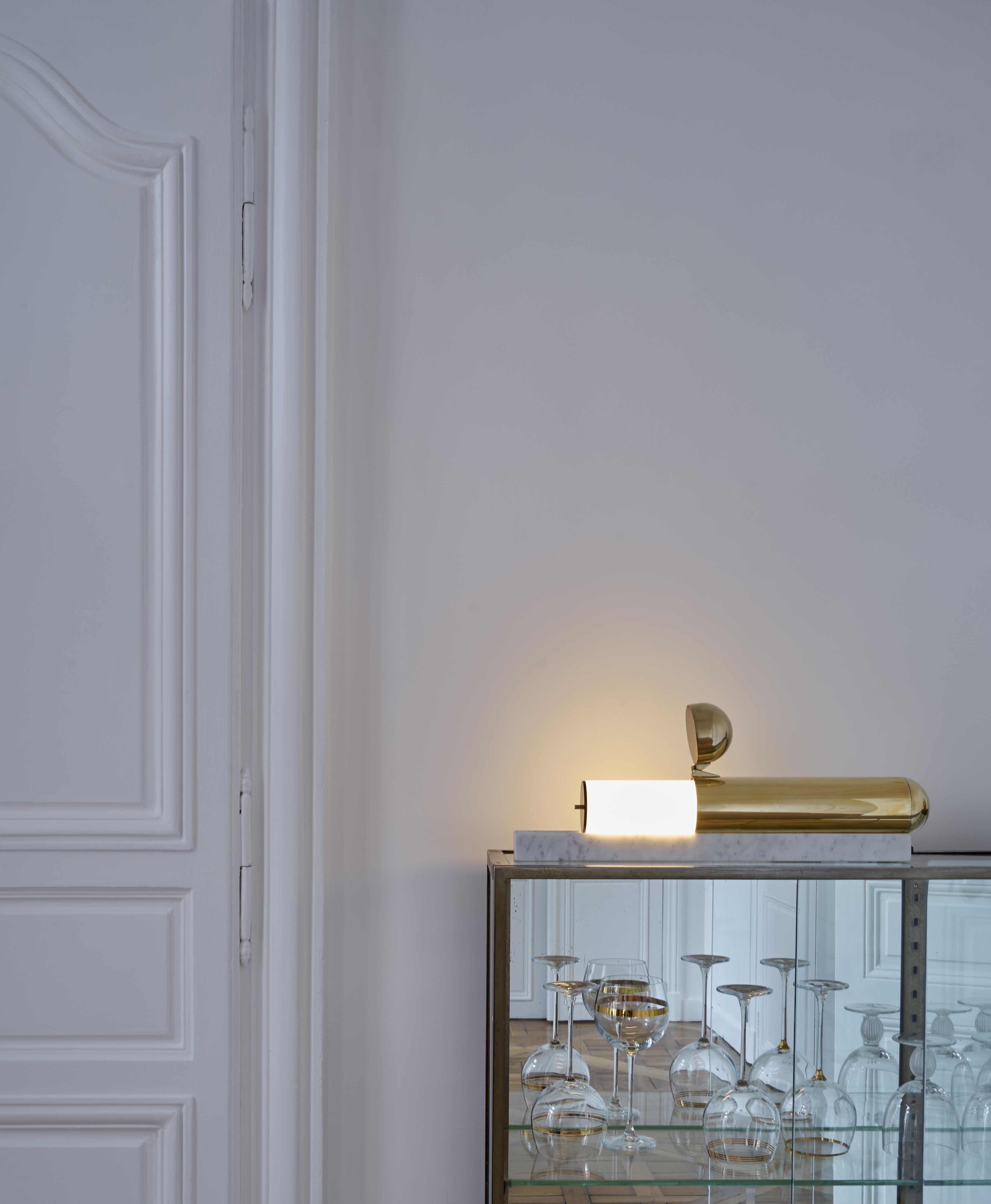 DCW Editions ISP Table Lamp in Brass w/White Marble by Ilia Sergeevich Potemine For Sale 4