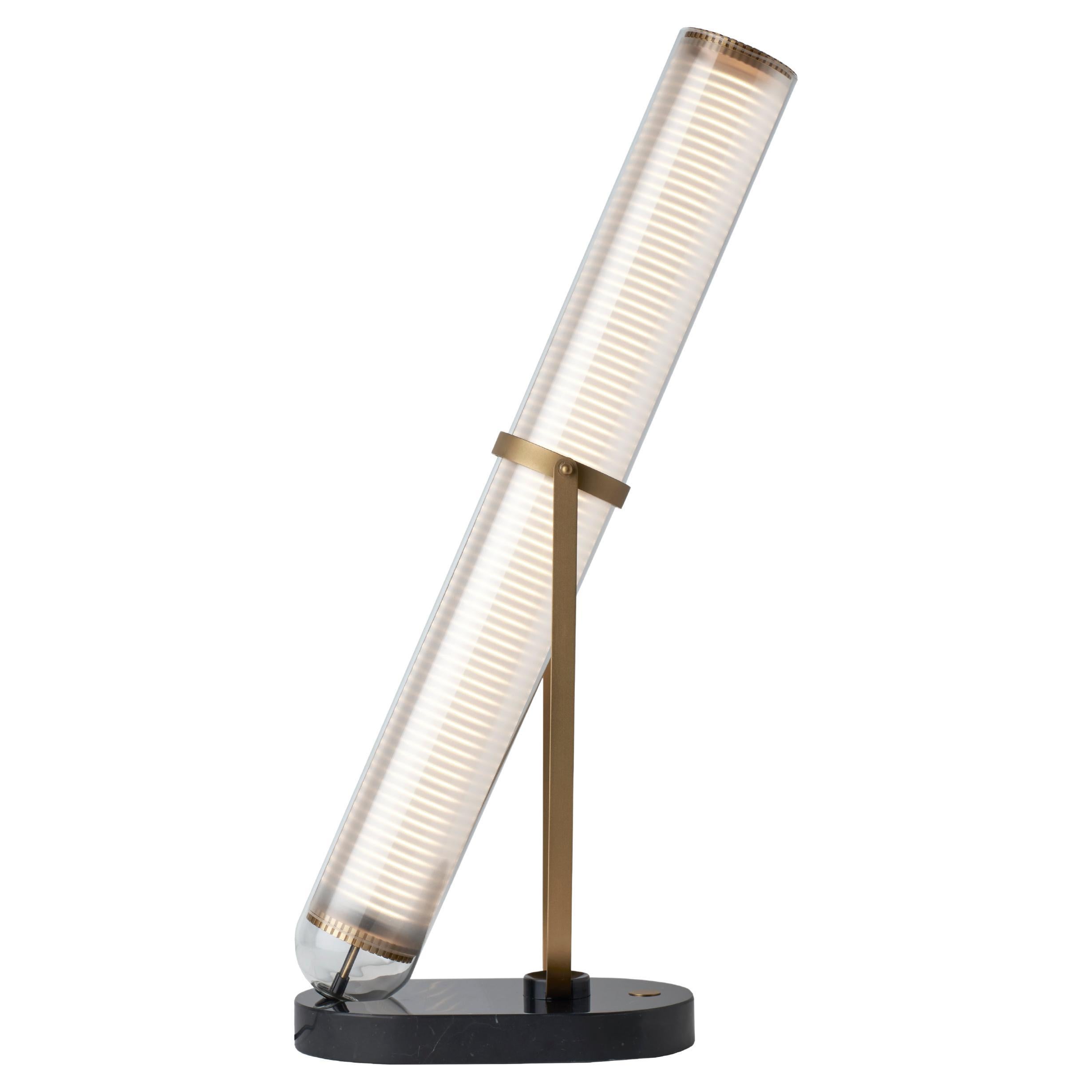 DCW Editions La Lampe Frechin Table Lamp in Gold Black by Jean-Louis Frechin For Sale