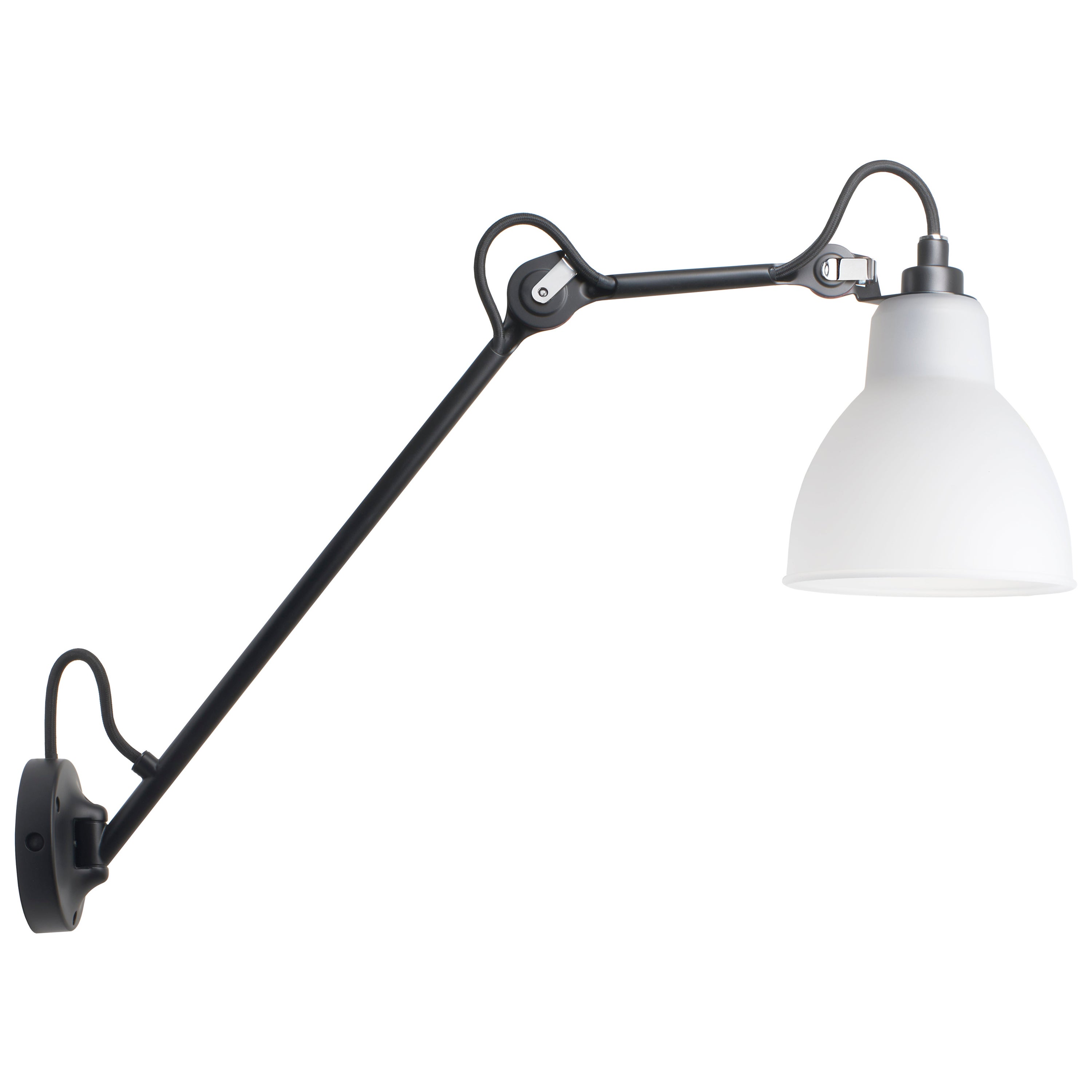 DCW Editions La Lampe Gras N°122 Lampe murale à bras noir et abat-jour en polycarbonate