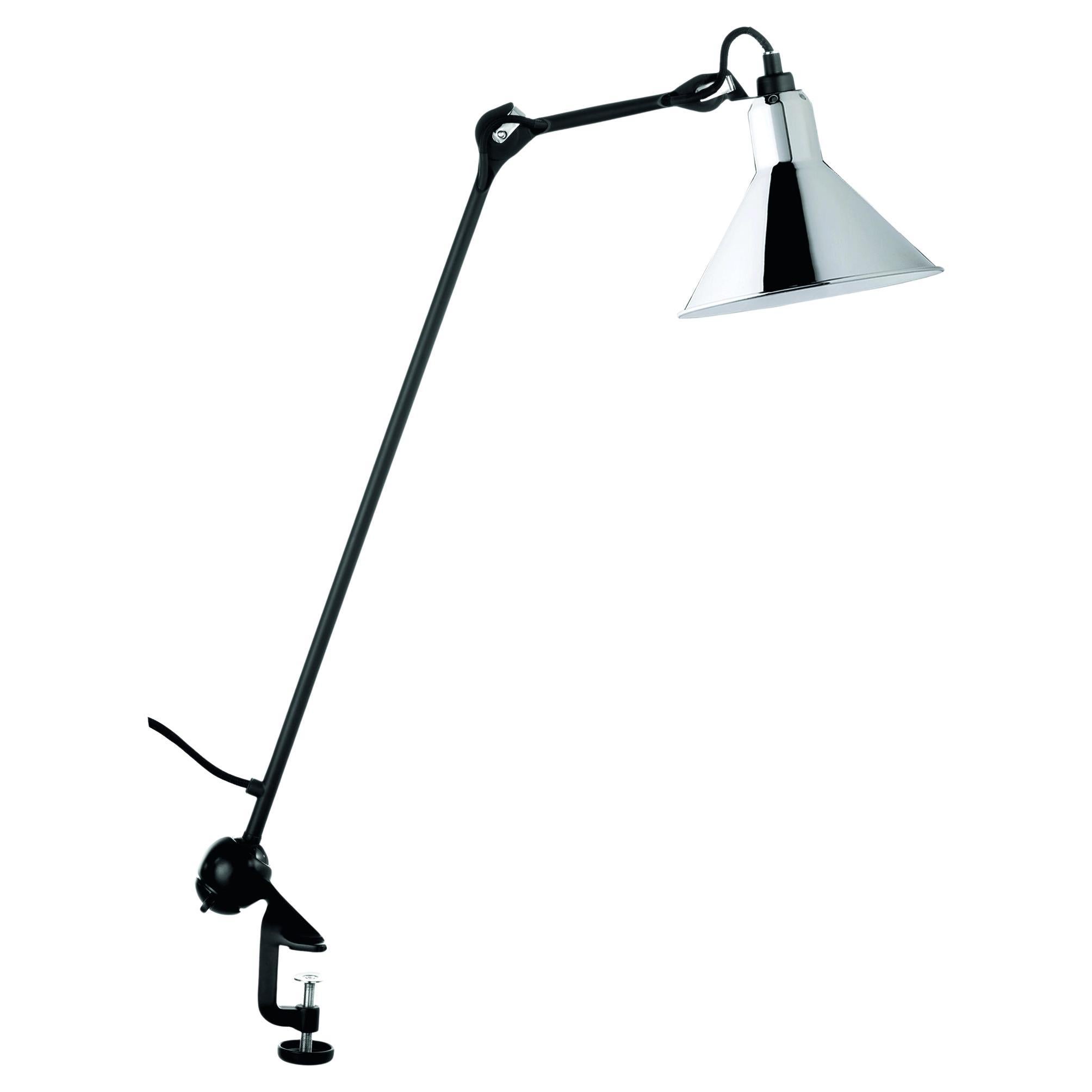 DCW Editions La Lampe Gras N°201 Conic Table Lamp in Black Arm and Chrome Shade