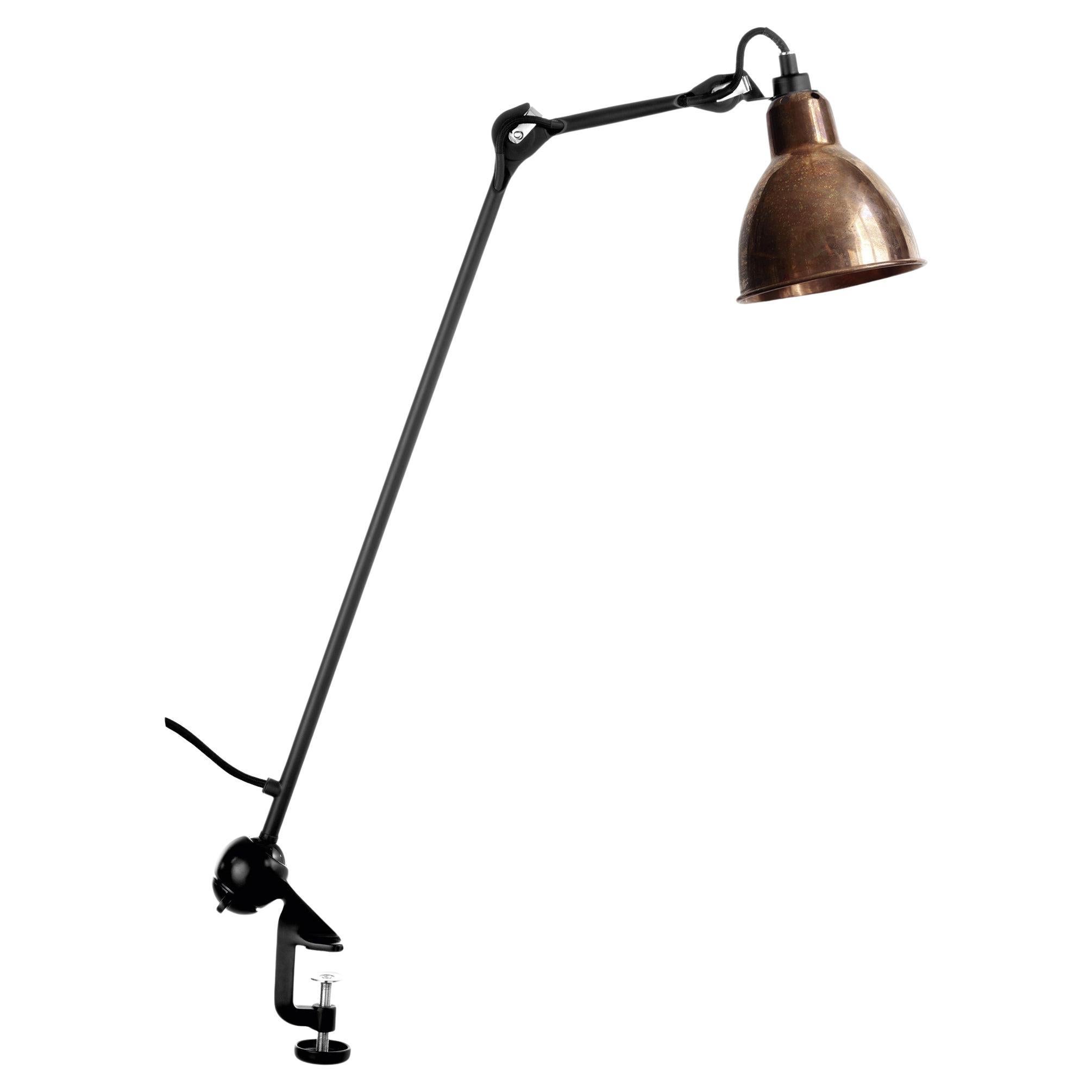 DCW Editions La Lampe Gras N°201 Round Table Lamp in Black and Raw Copper Shade For Sale