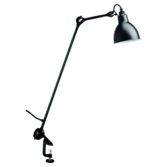 DCW Editions La Lampe Gras N°201 Runde Tischlampe mit schwarzem Arm und Lampenschirm