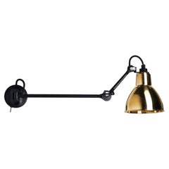 DCW Editions La Lampe Gras N°204 L40 SW Wall Lamp in Black Arm & Brass Shade