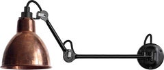 DCW Editions La Lampe Gras N°204 L40 Wall Lamp in Black Arm and Raw Copper Shade