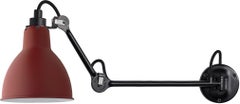 DCW Editions La Lampe Gras N°204 L40 Wall Lamp in Black Steel Arm and Red Shade