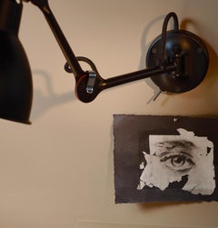 DCW Editions La Lampe Gras N°204 SW Wall Lamp in Black Arm & Black Copper Shade