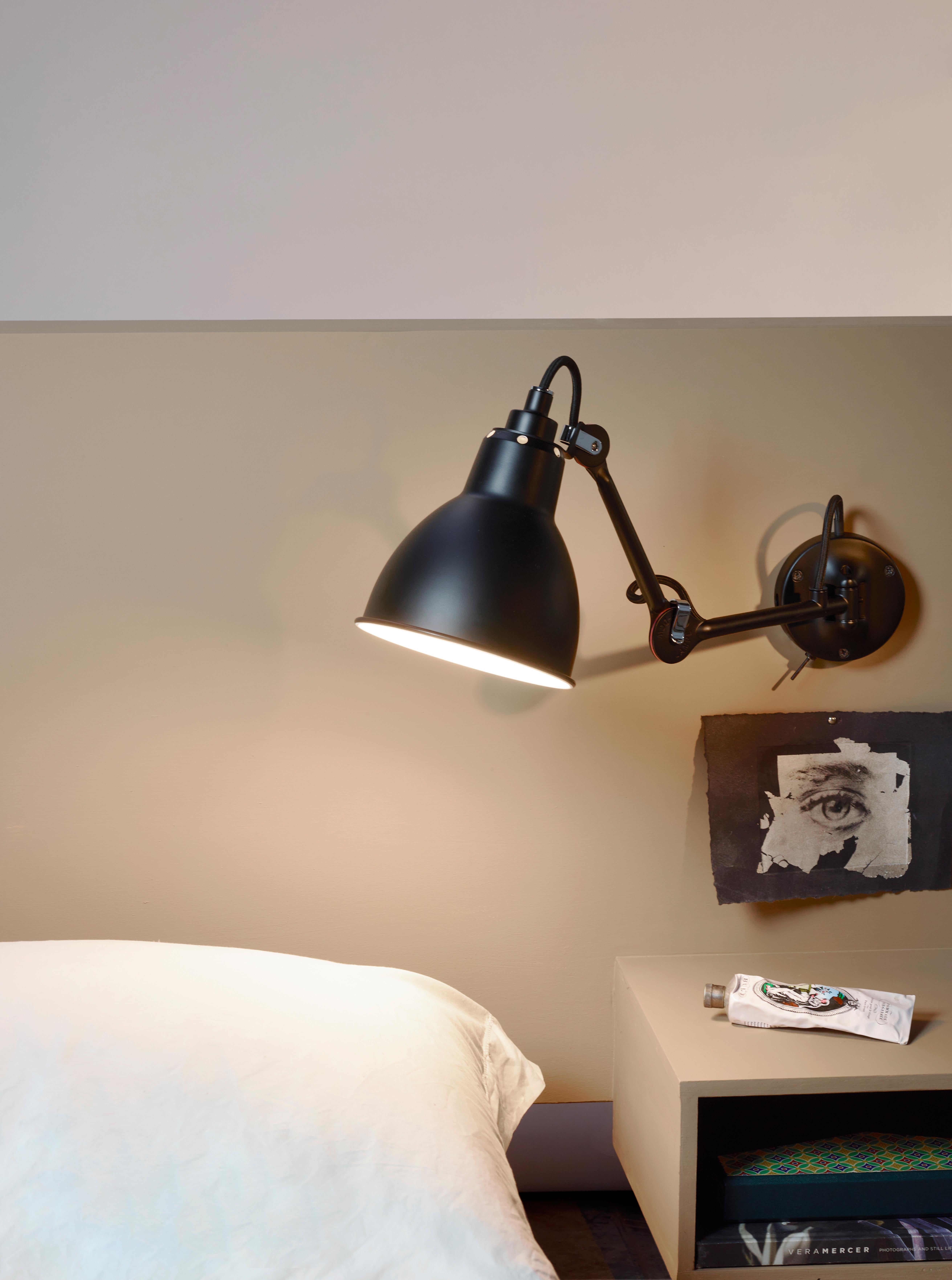 DCW Editions La Lampe Gras N°204 SW Wall Lamp in Black Arm & Black Copper Shade In New Condition For Sale In Brooklyn, NY