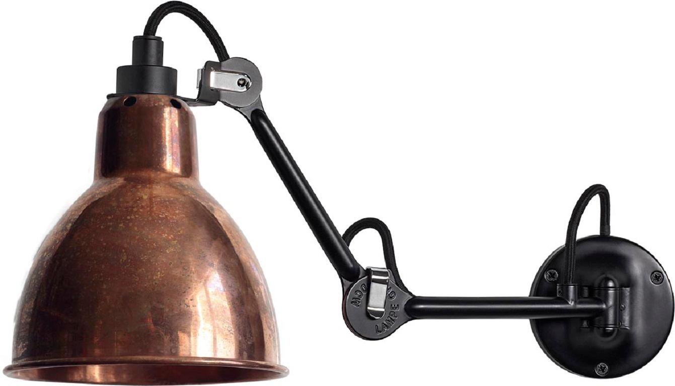 DCW Editions Lampe Gras N°204 Wall Lamp in Black Steel Arm and Raw Copper Shade by Bernard-Albin Gras
 
 In 1921 Bernard-Albin GRAS designed a series of lamps for use in offices and in industrial environments. The GRAS lamp, as it was subsequently